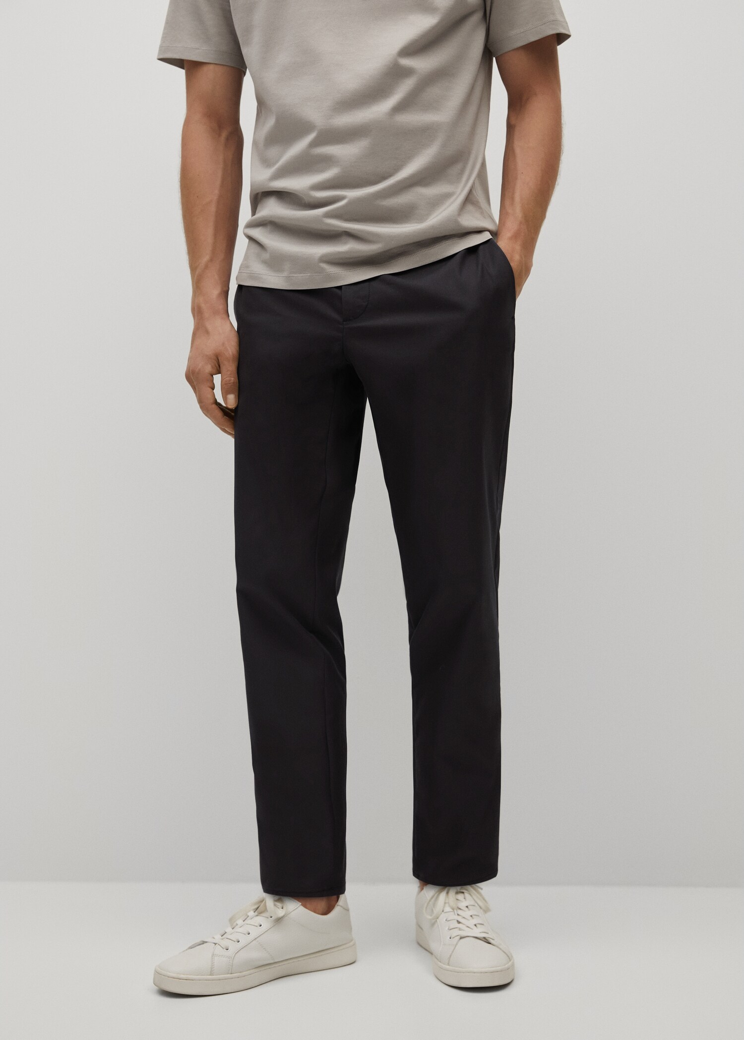Kalhoty chino slim fit crop - Náhled ve středové rovině