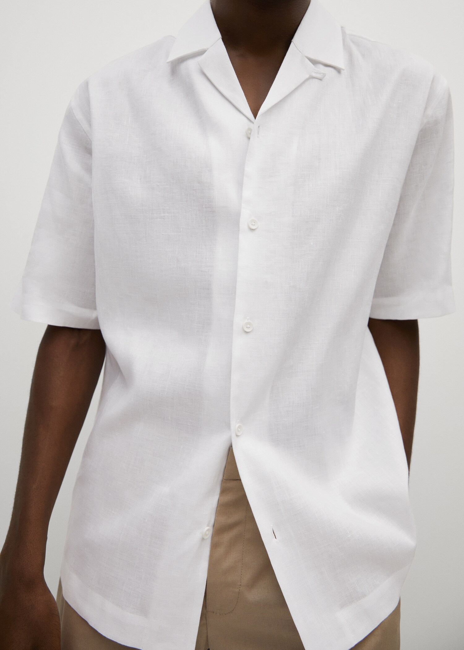 Breathable linen bowling shirt - Details of the article 1