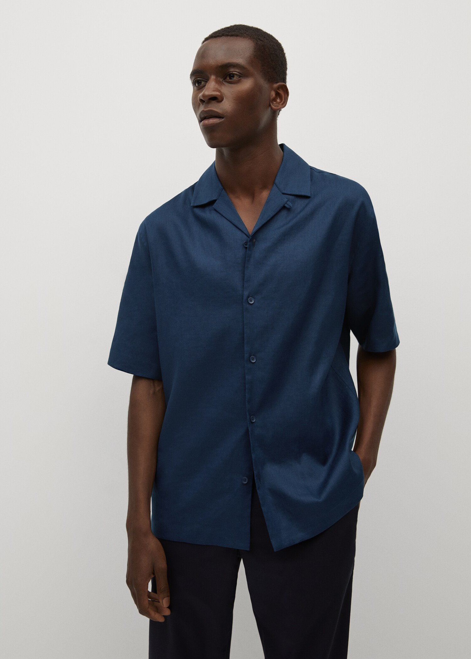 Breathable linen bowling shirt - Medium plane
