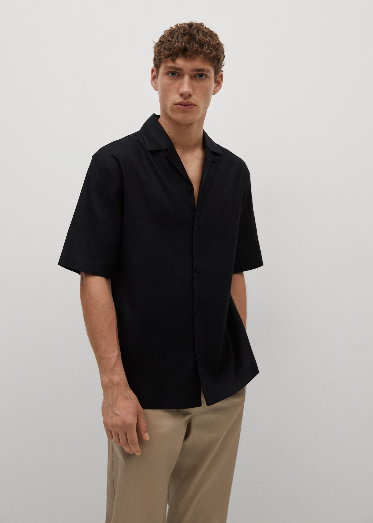 Breathable linen bowling shirt - Medium plane
