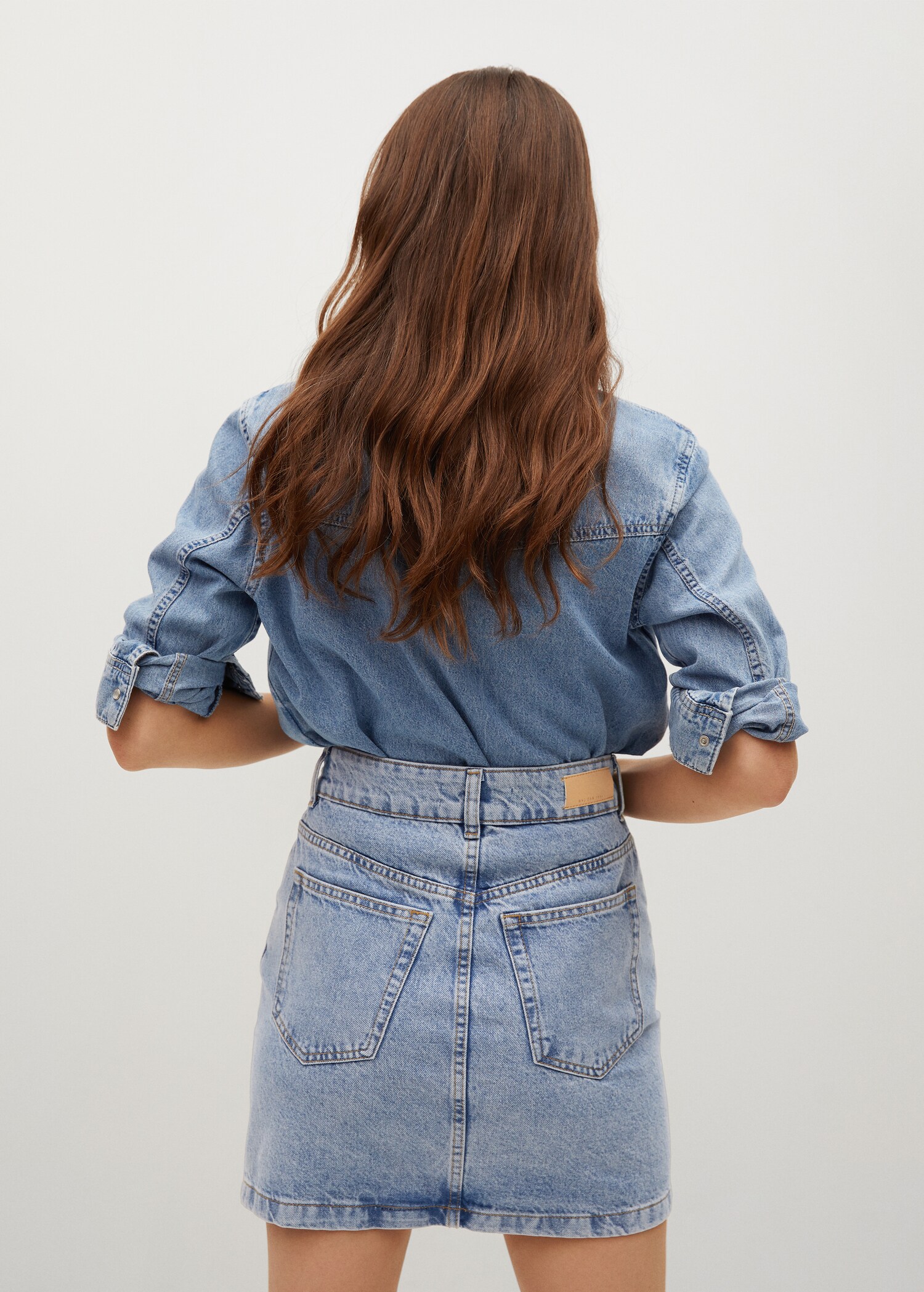 Minifalda denim bolsillos - Reverso del artículo