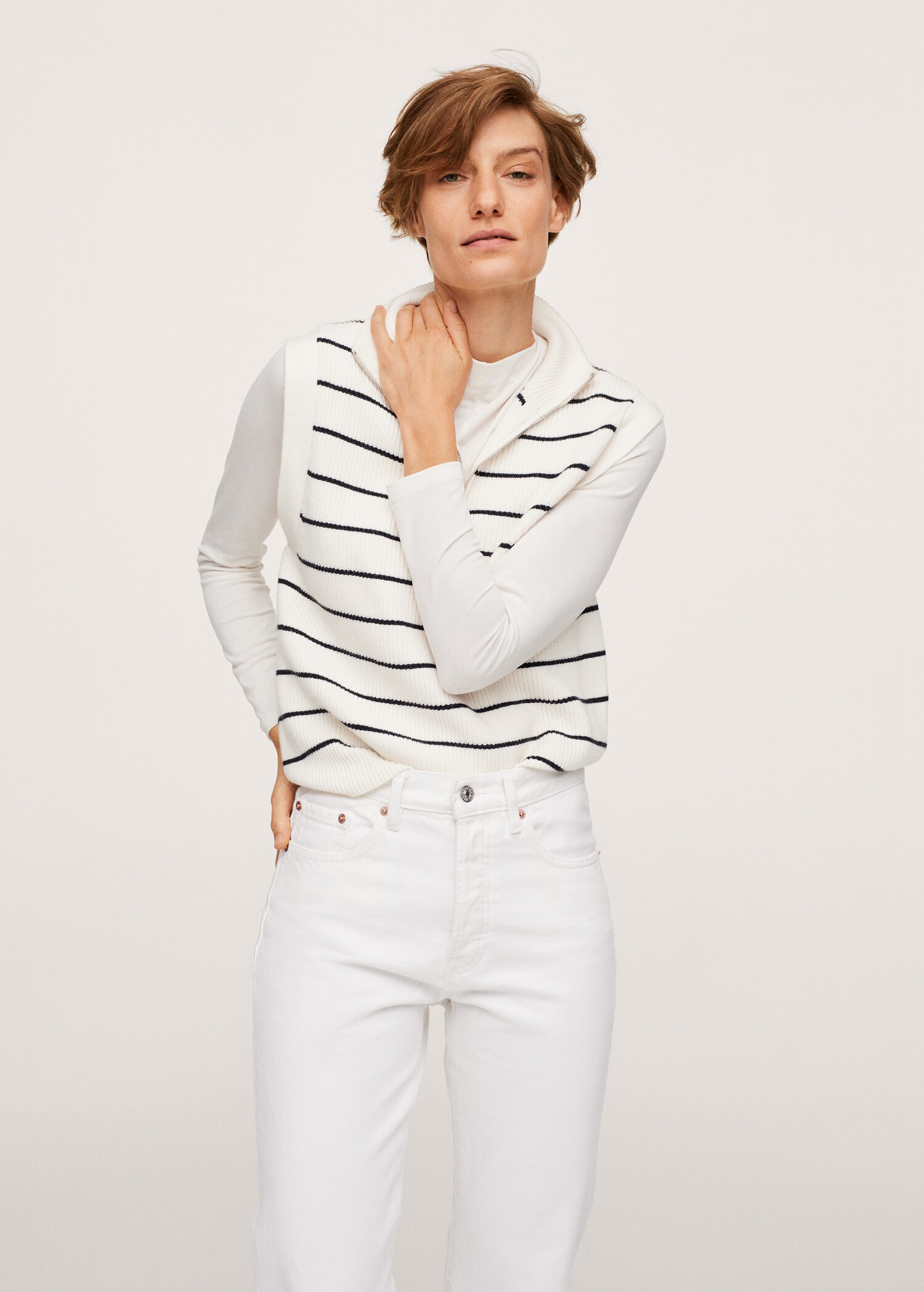 Gerade Crop-Jeans mit hohem Bund - Detail des Artikels 1