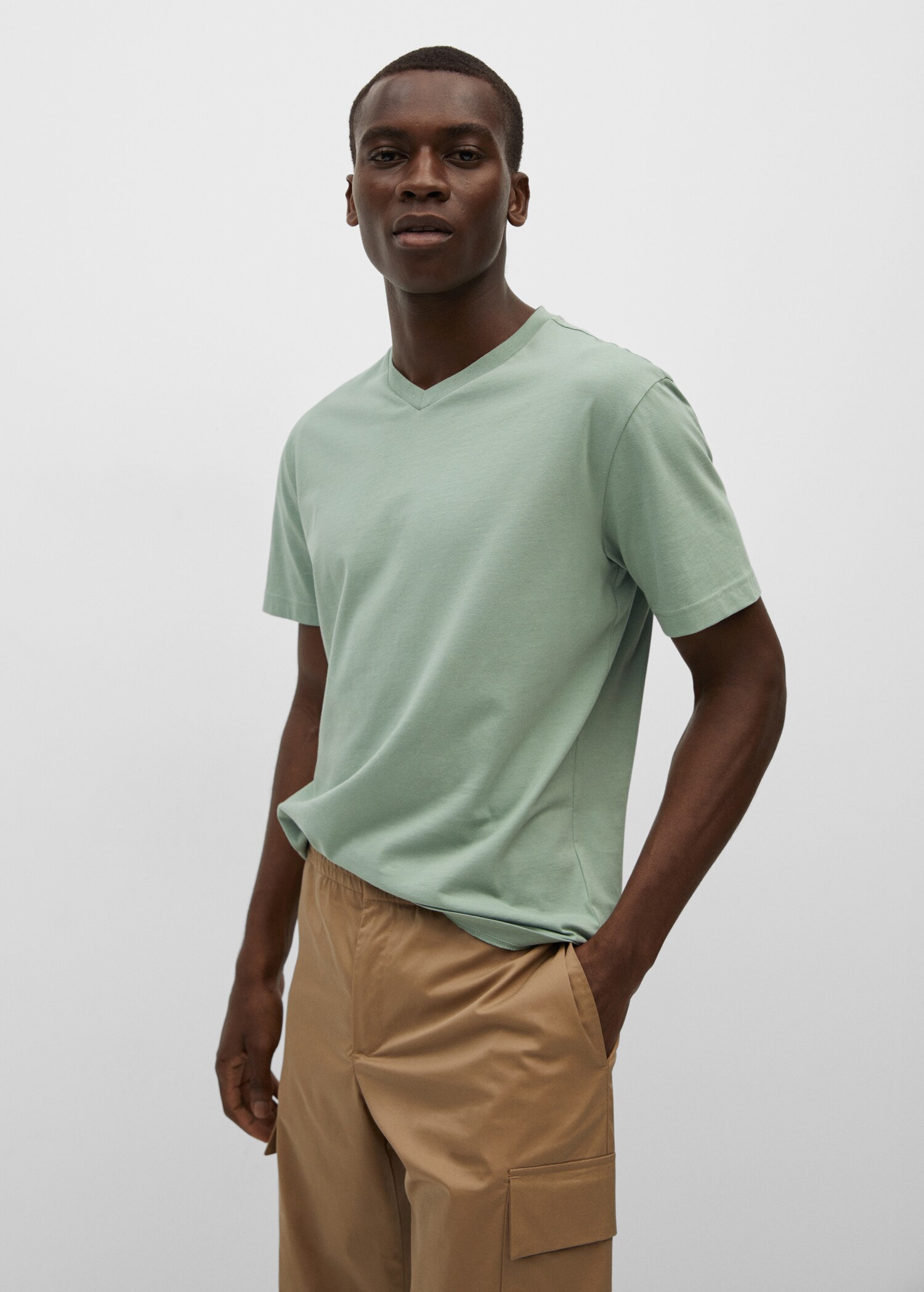 Sustainable cotton basic T-shirt - Medium plane