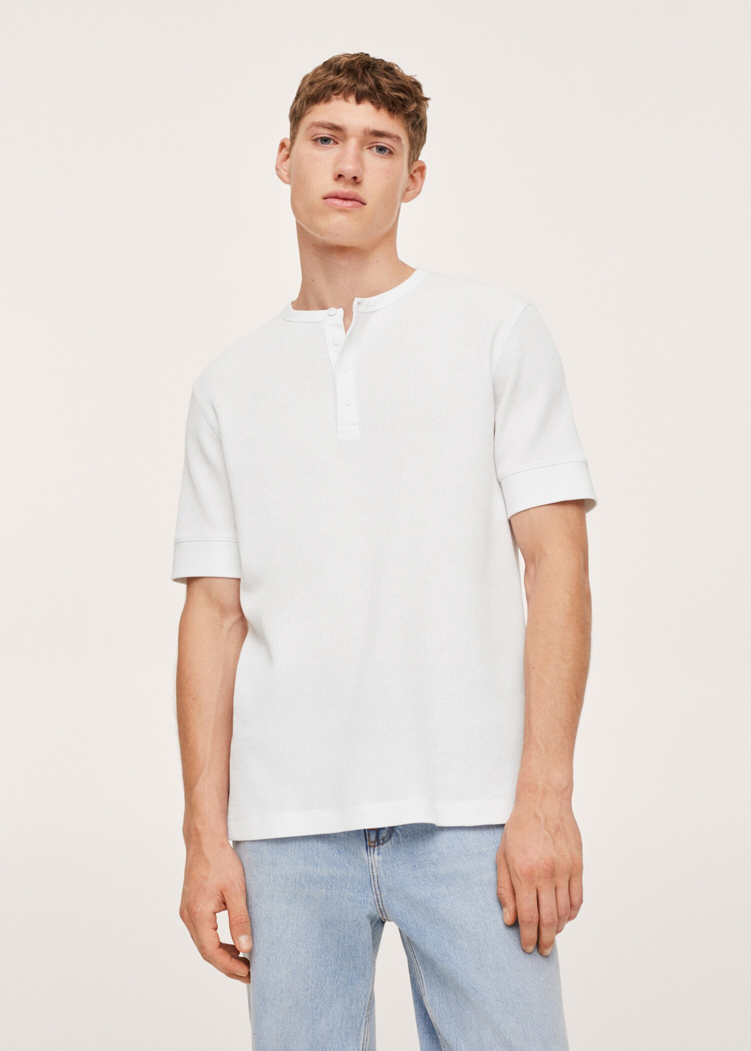 Henleyshirt aus Strick - Mittlere Ansicht