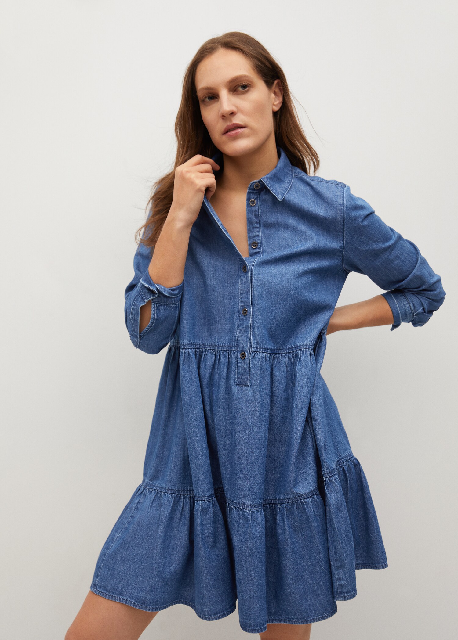 Vestido algodón volantes - Plano medio