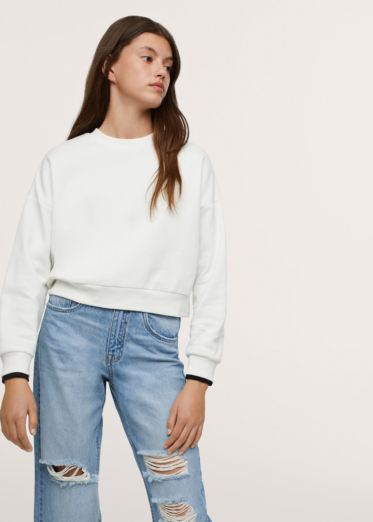 Mikina crop oversize - Náhled ve středové rovině