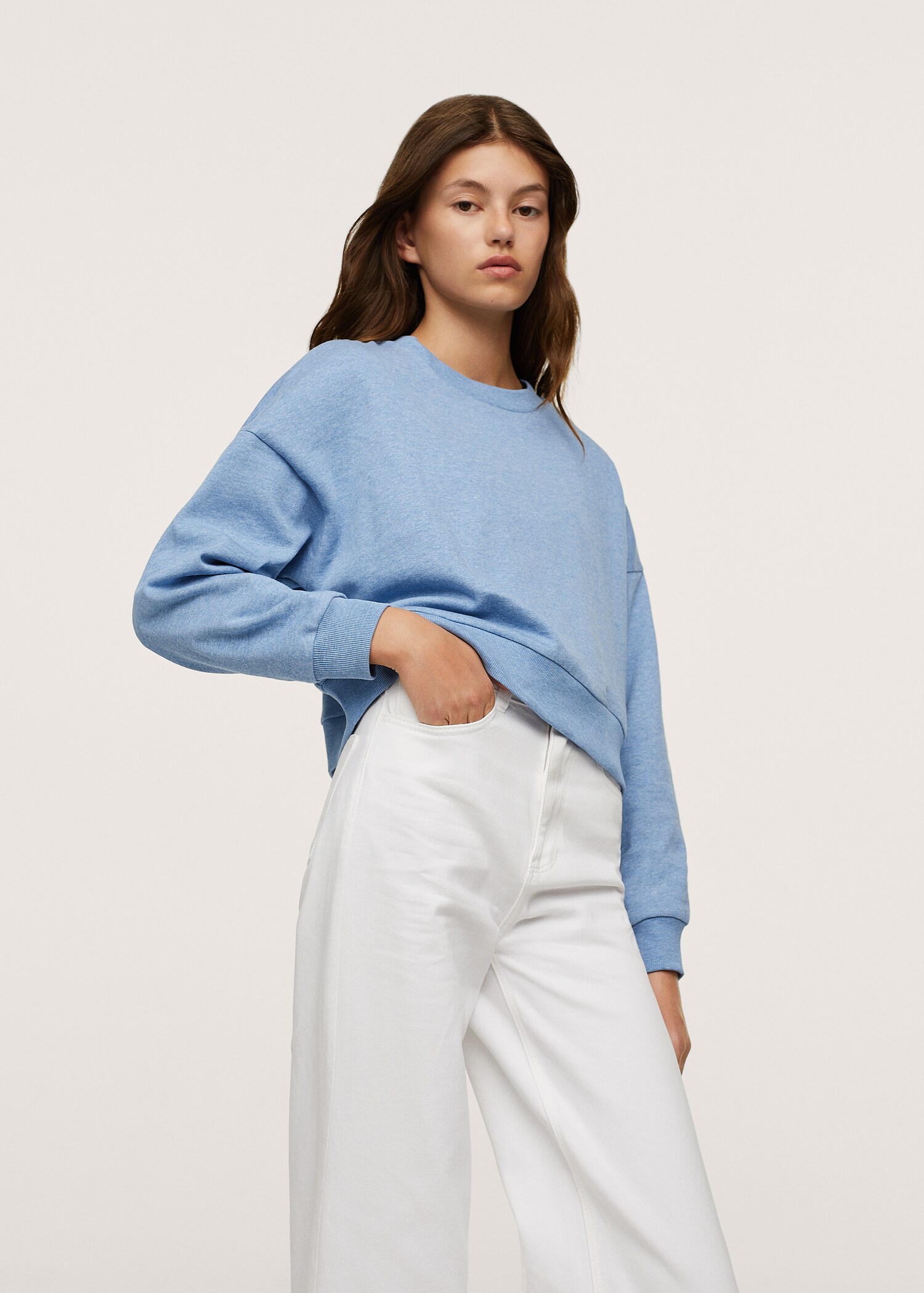 Mikina crop oversize - Náhled ve středové rovině
