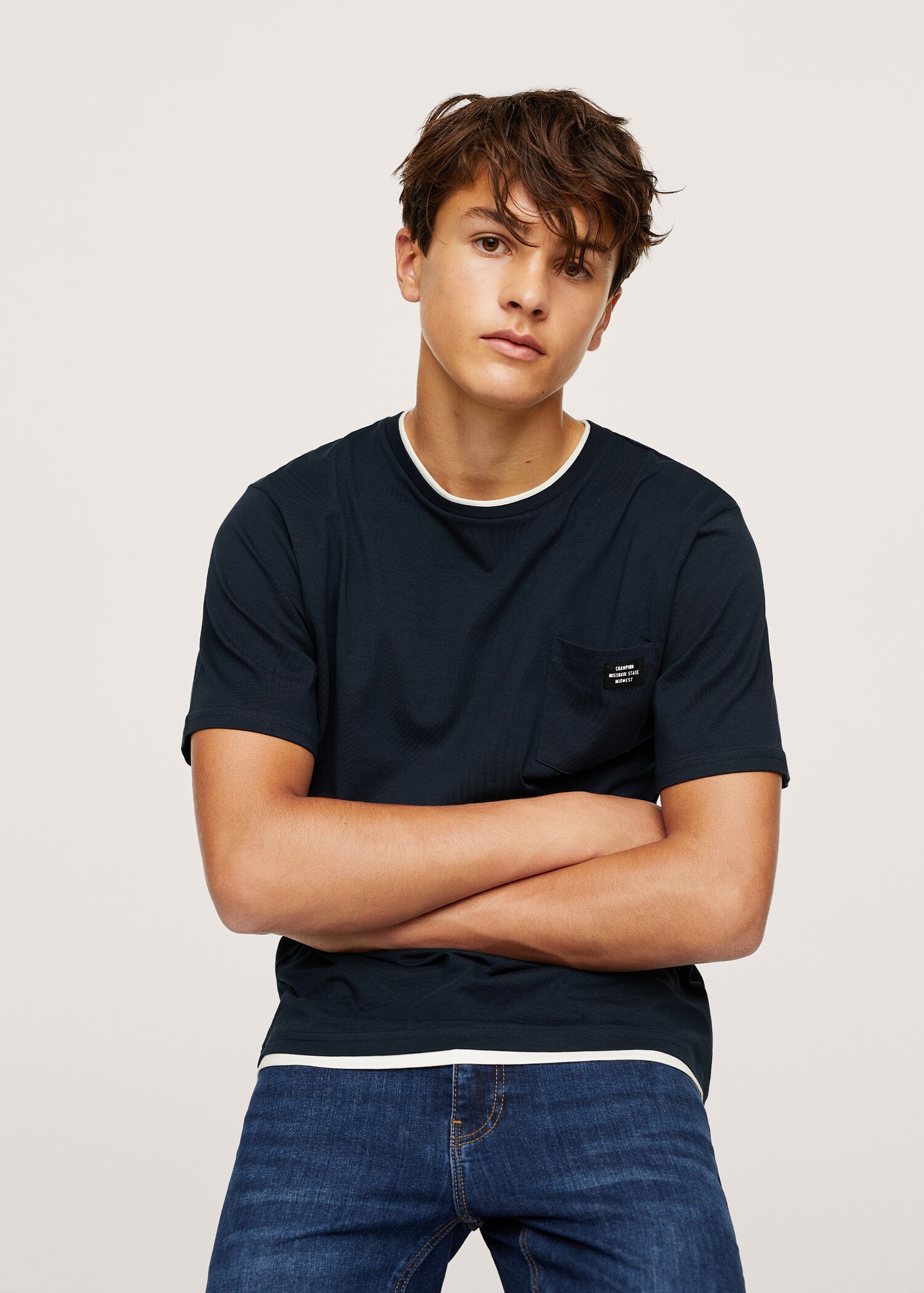 T-shirt coton poche - Plan moyen