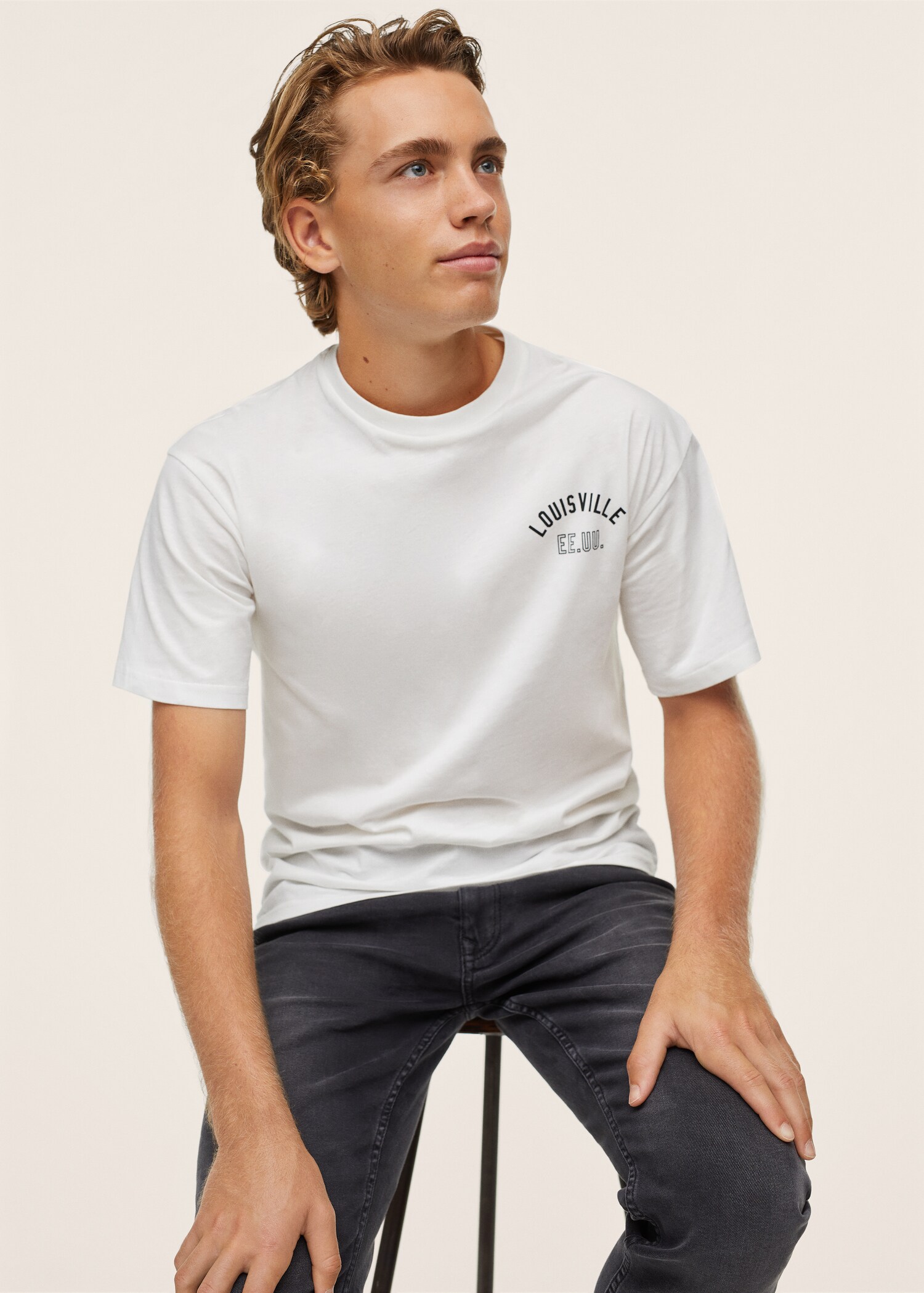 Katoenen T-shirt met print - Detail van het artikel 1