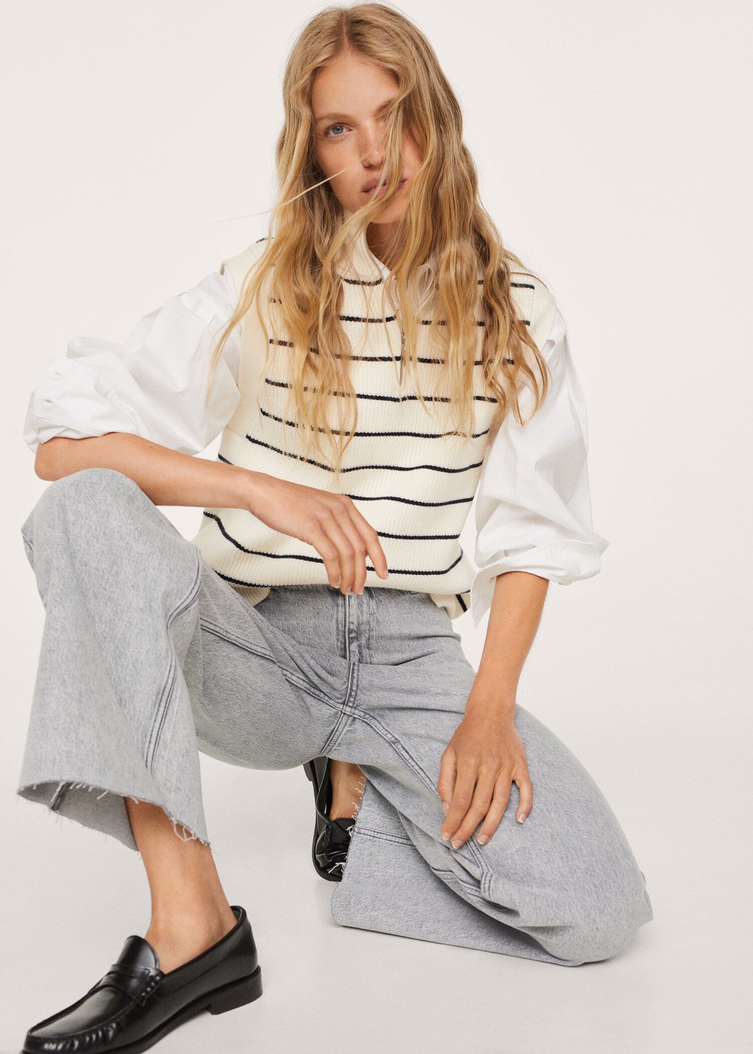 Džíny culottes s vysokým elastickým pasem - Detail zboží 4