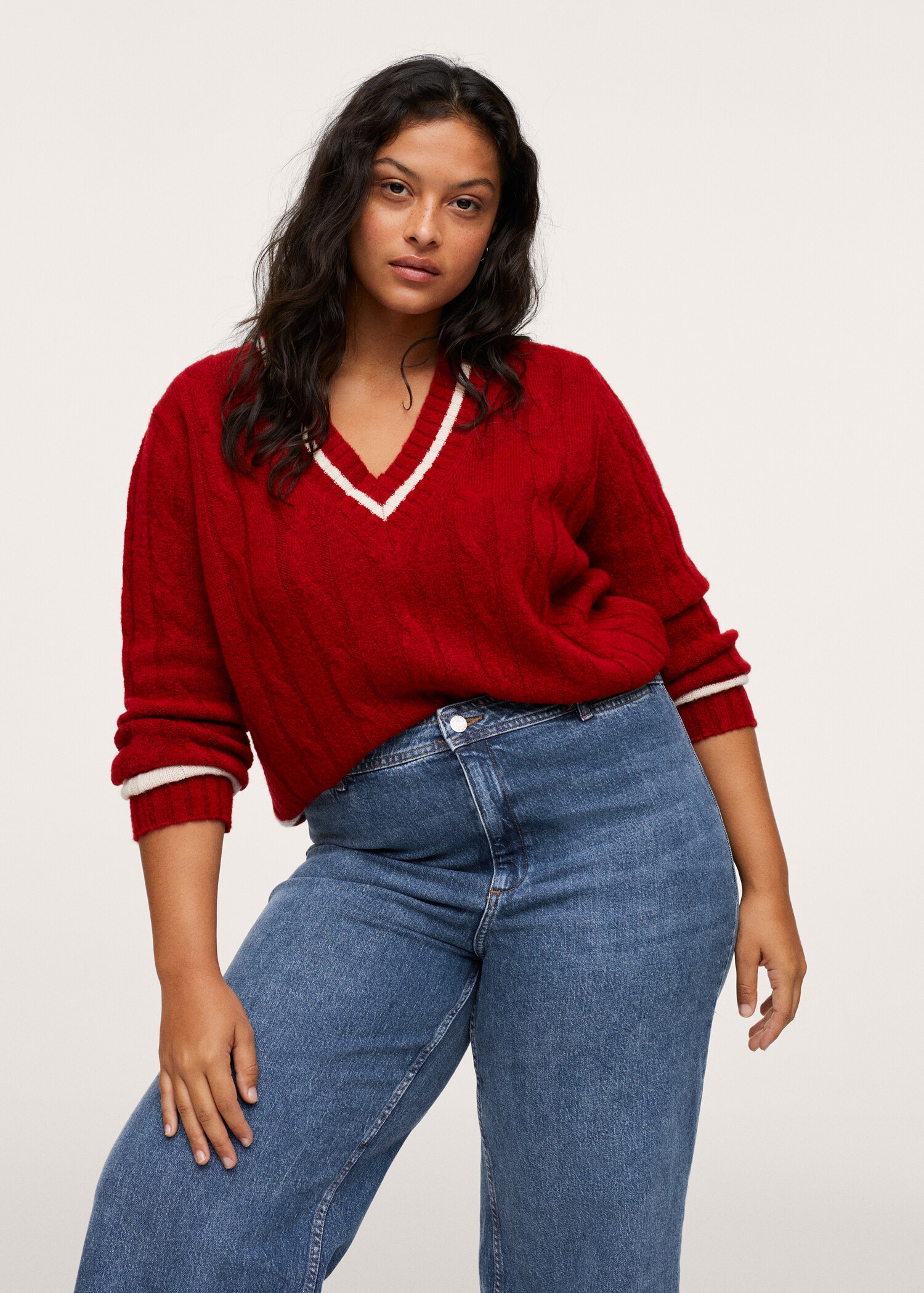High-waist elastic culotte jeans - Medium plane