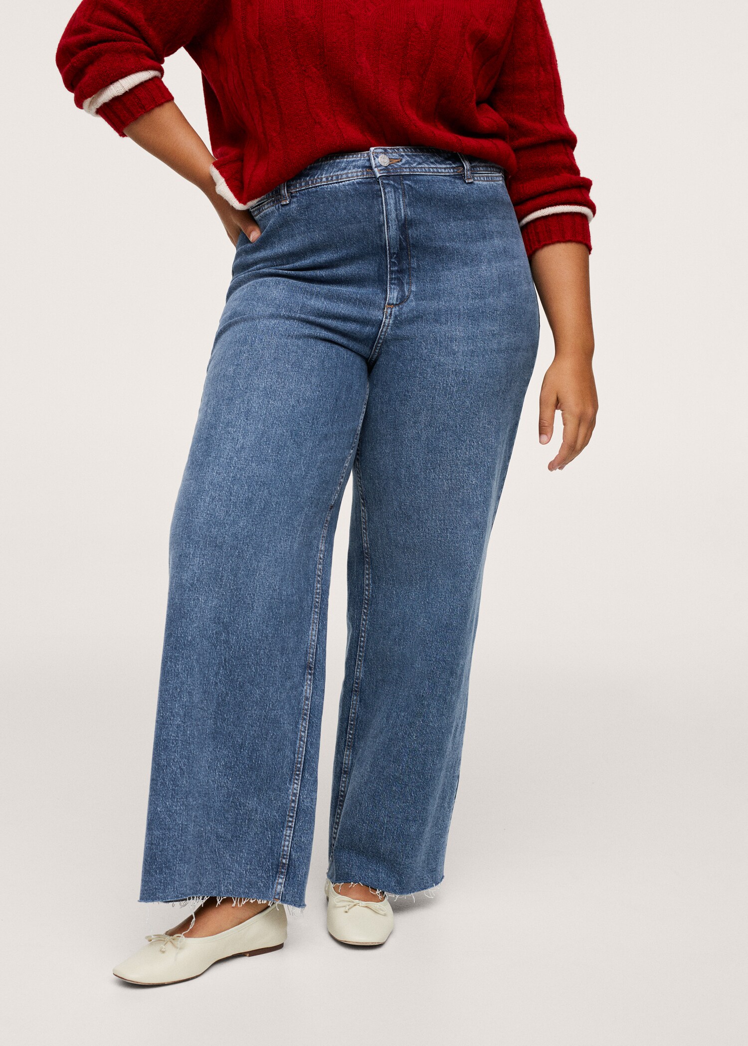 High-waist elastic culotte jeans - Details of the article 1