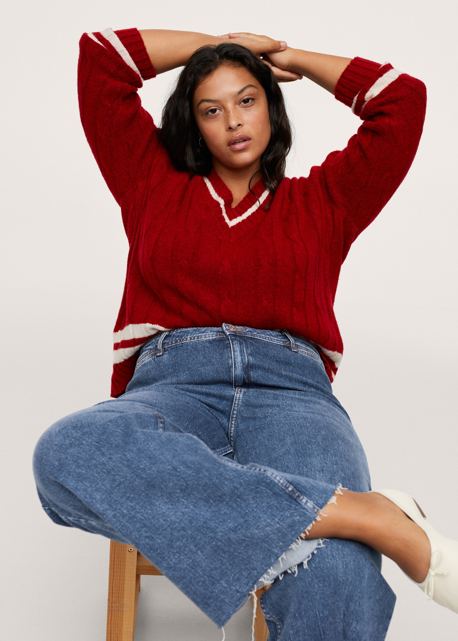 High-waist elastic culotte jeans - Details of the article 2