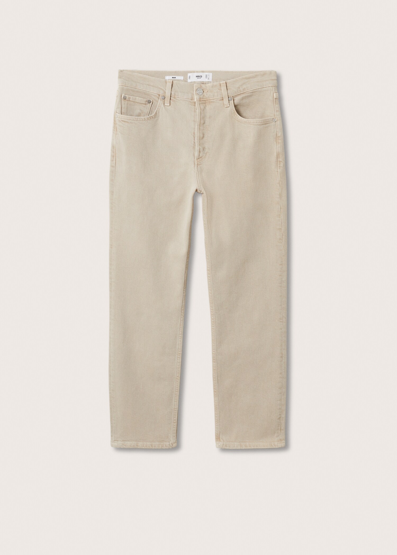 Medium-waist cropped slim-fit jeans - Article without model