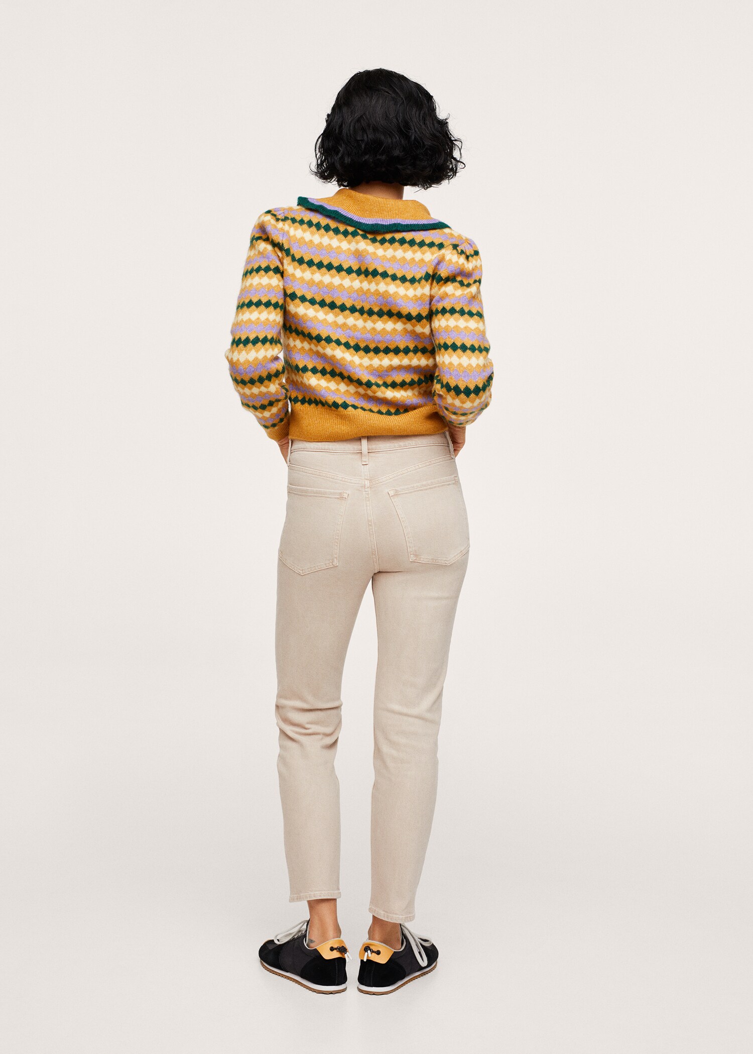 Medium-waist cropped slim-fit jeans - Reverse of the article