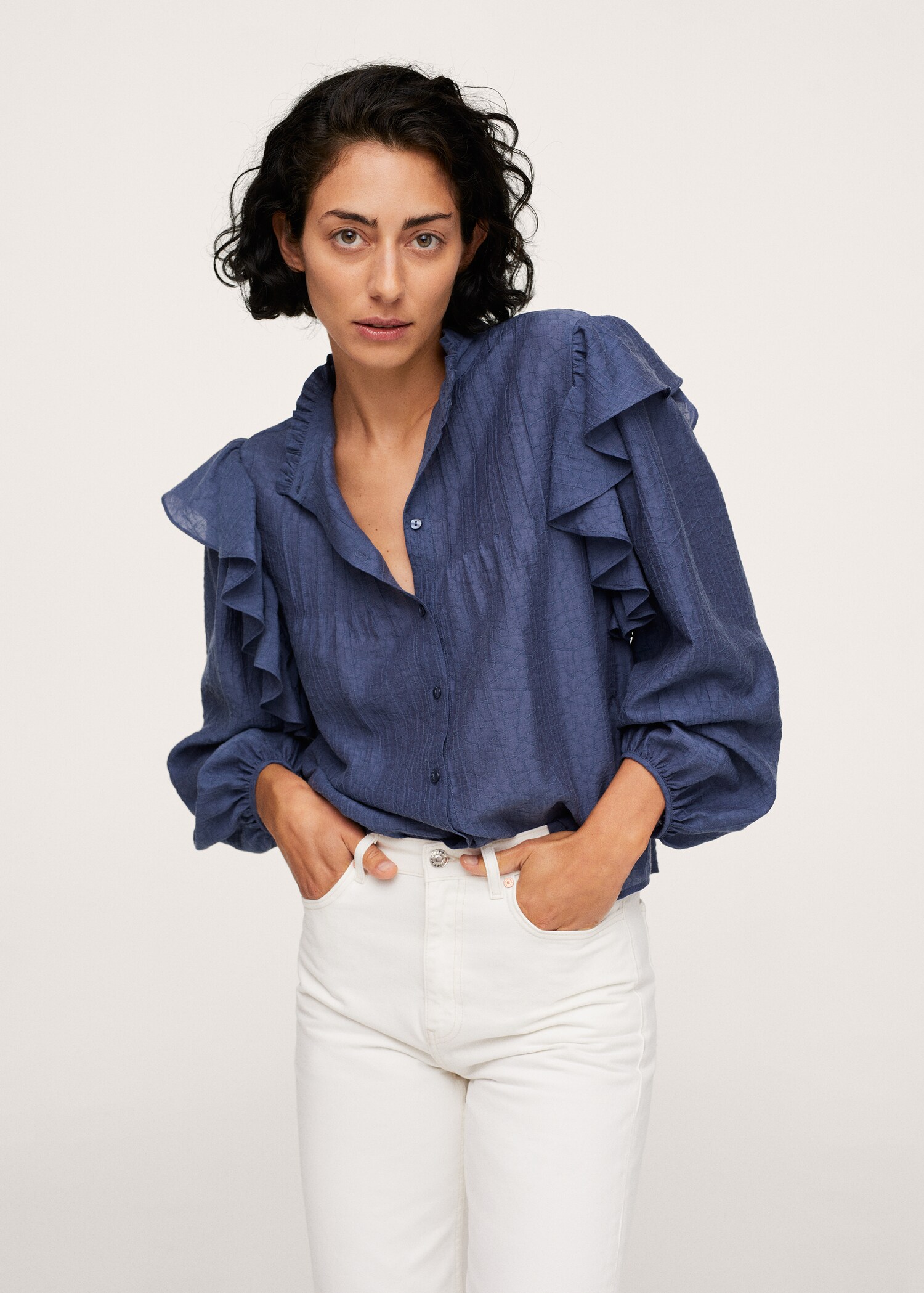 Blusa lyocell volantes - Plano medio