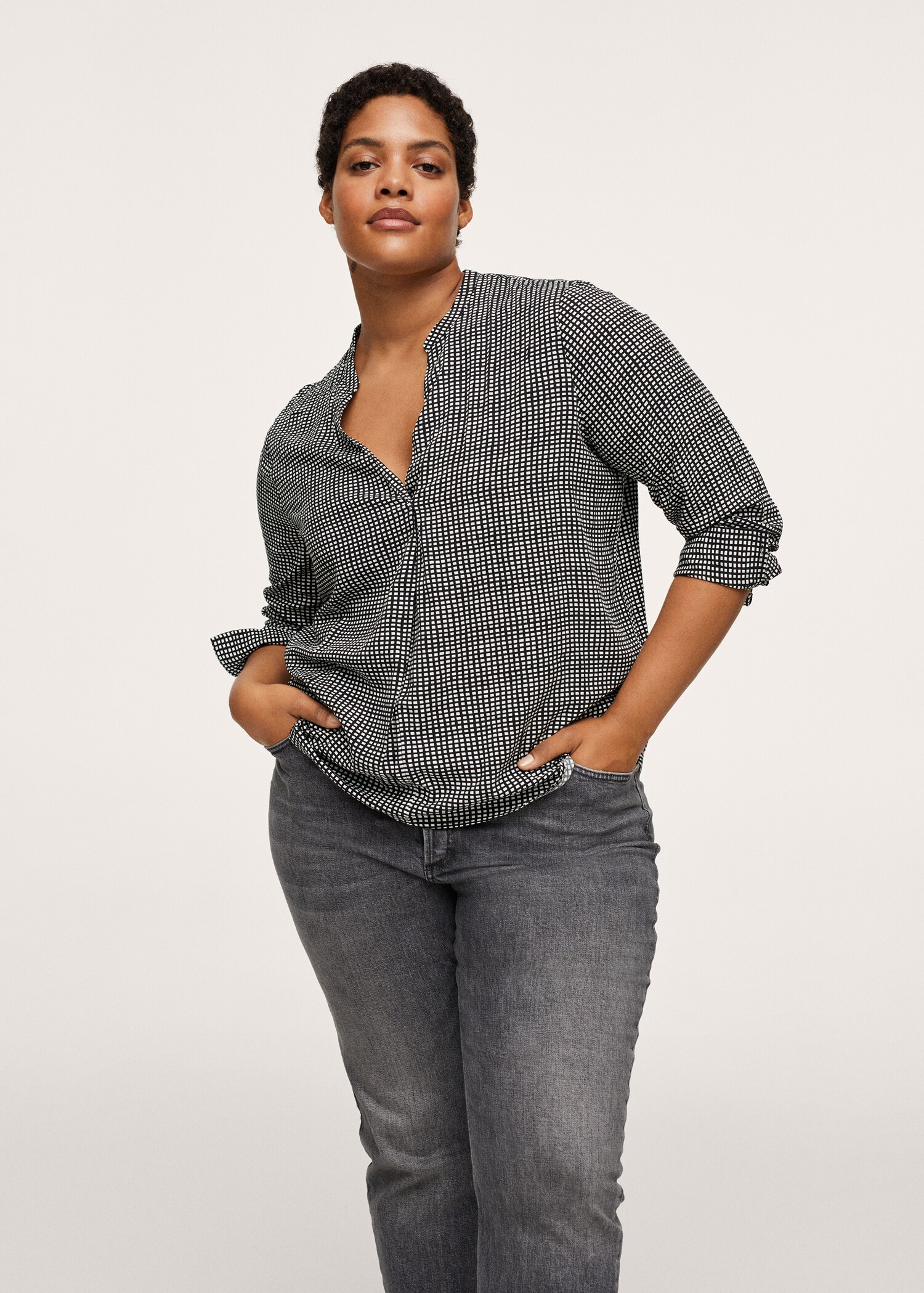 Flowy printed blouse - Medium plane