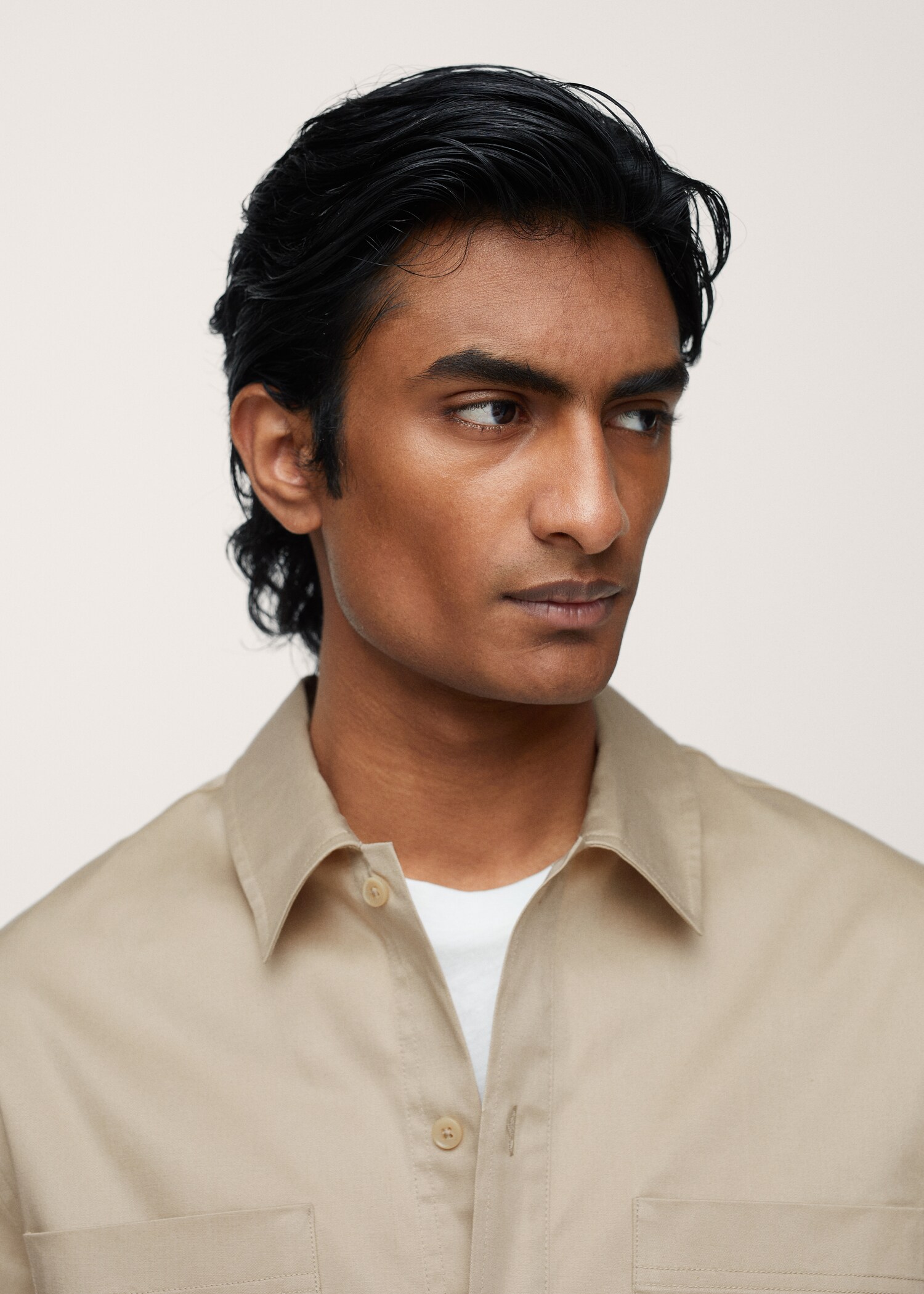 Cotton lyocell shirt with pockets - Details of the article 1