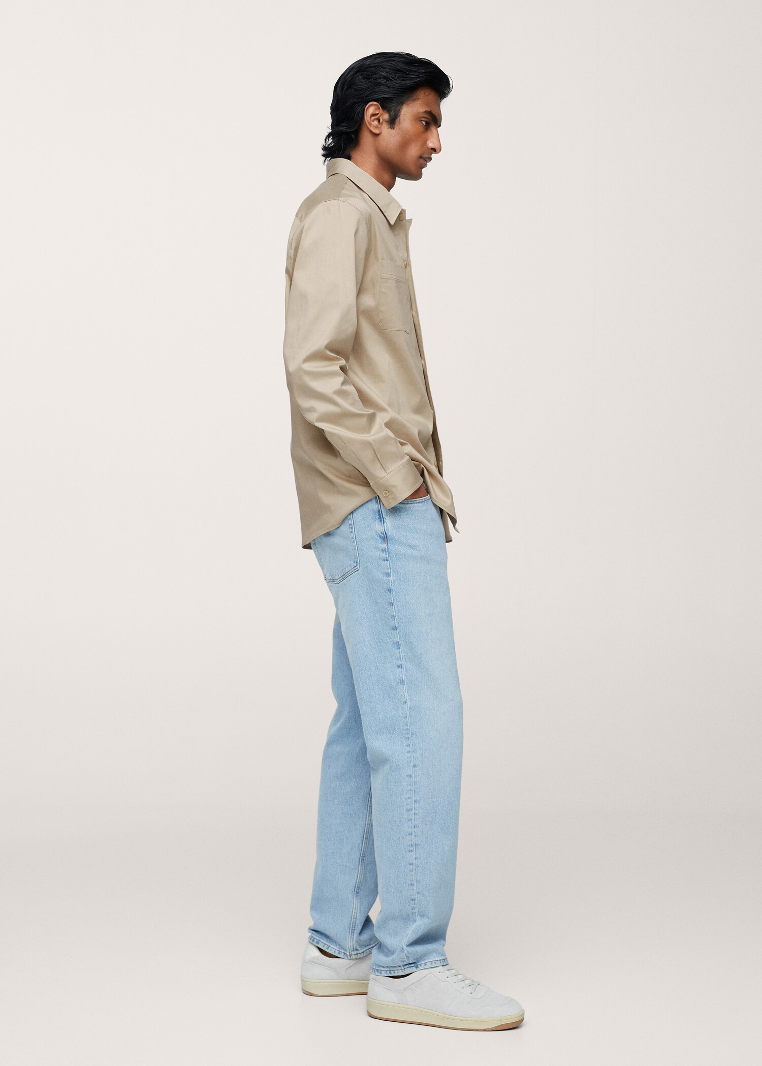 Cotton lyocell shirt with pockets - Details of the article 2