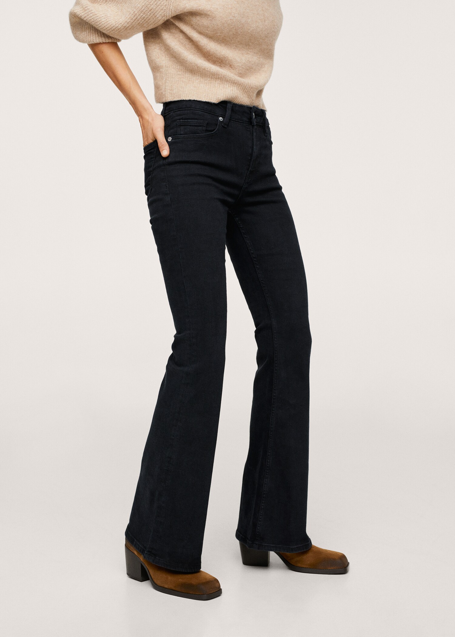 Mid-rise flared jeans - Medium plane