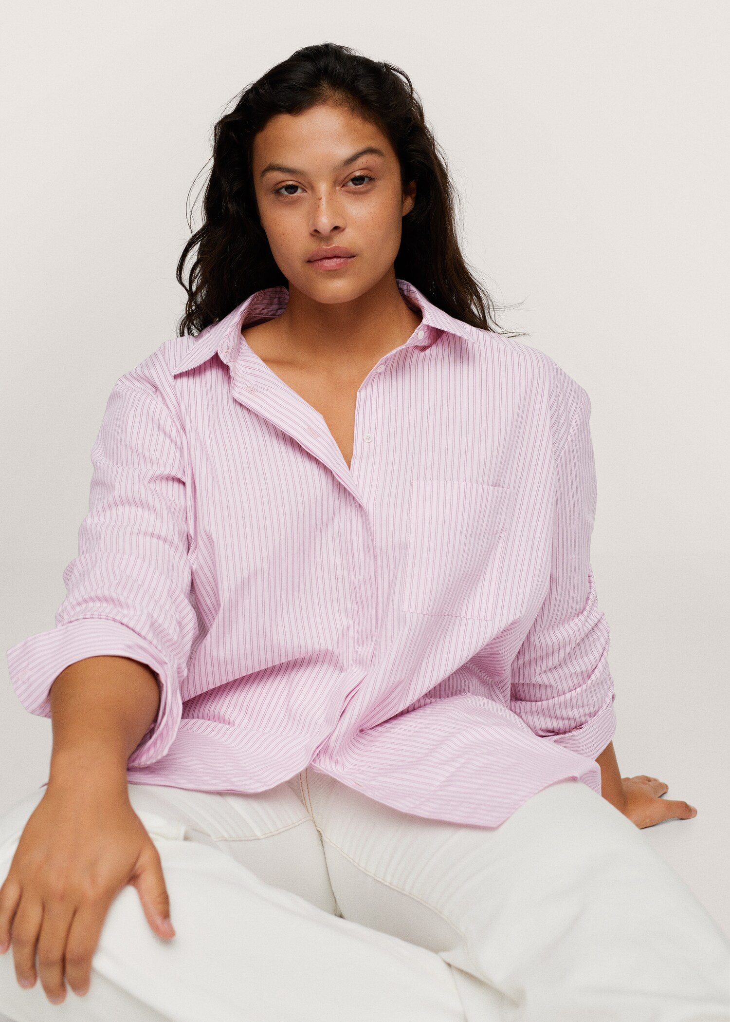 Blusa algodón rayas  - Plano medio
