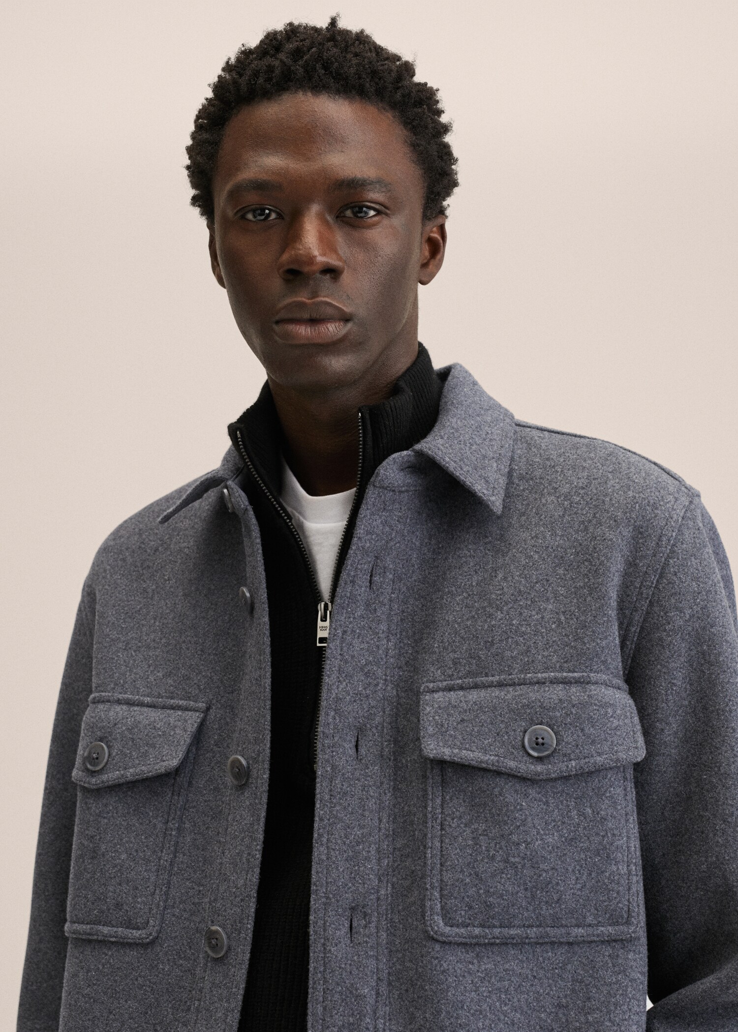 Recycled wool-blend overshirt - Details of the article 1