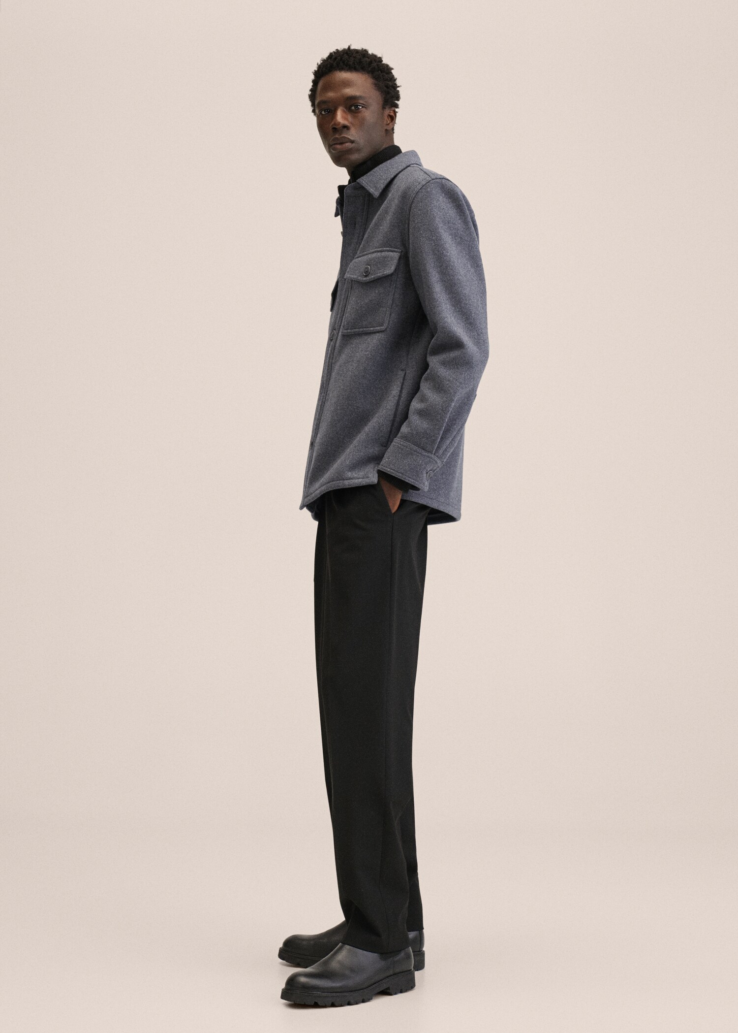 Recycled wool-blend overshirt - Details of the article 2