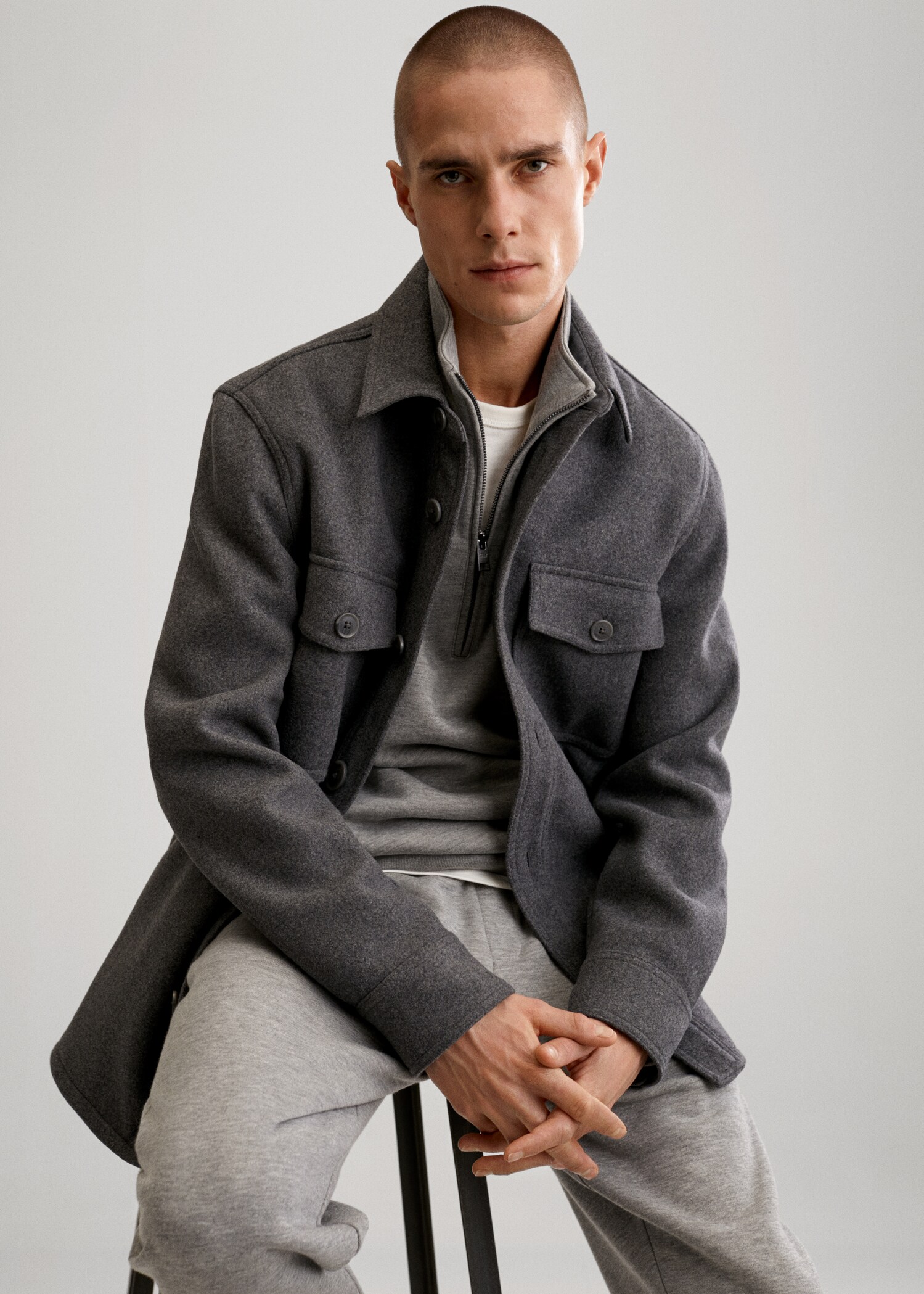 Recycled wool-blend overshirt - Details of the article 5