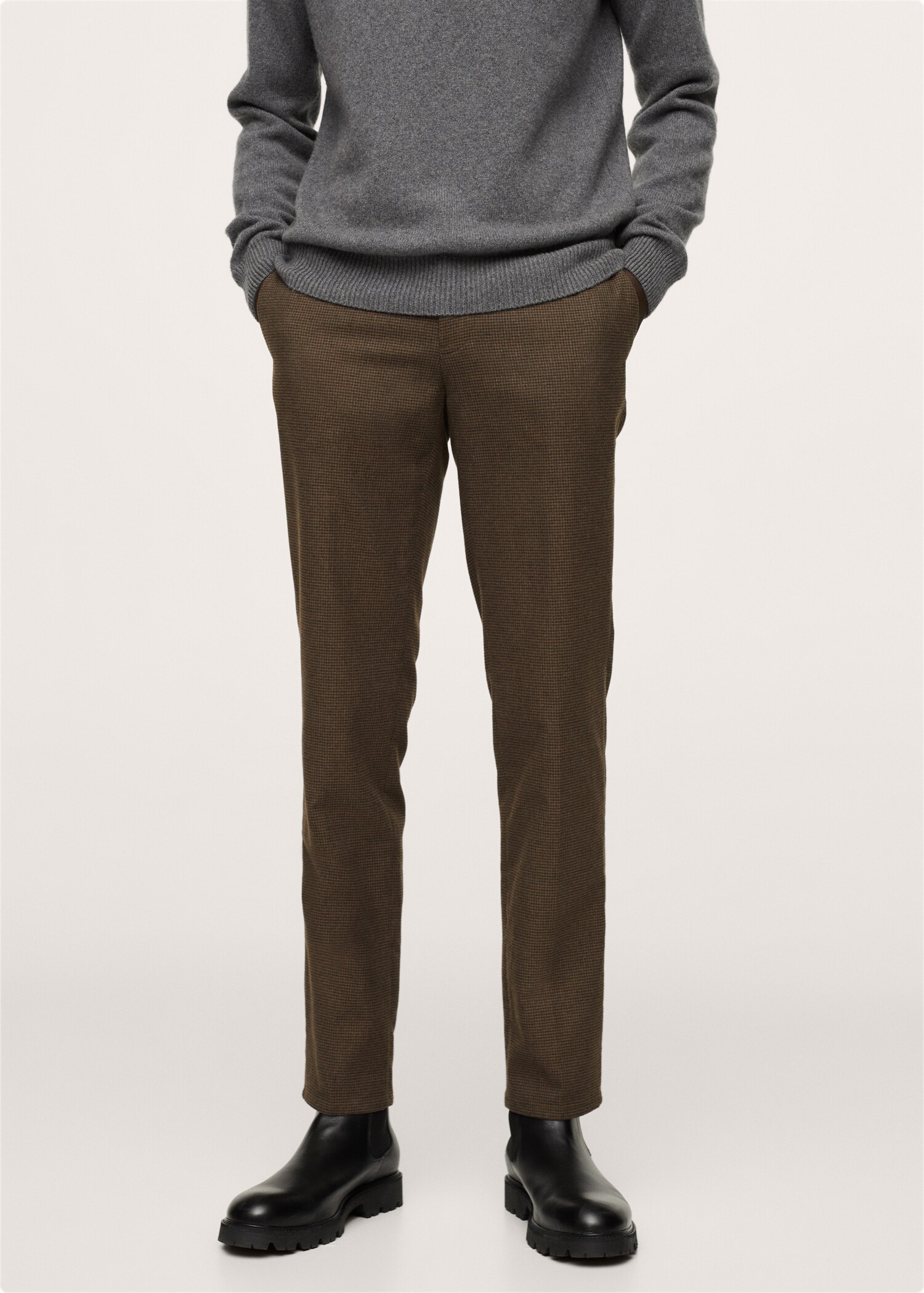 Slim Fit-Baumwollhose - Mittlere Ansicht