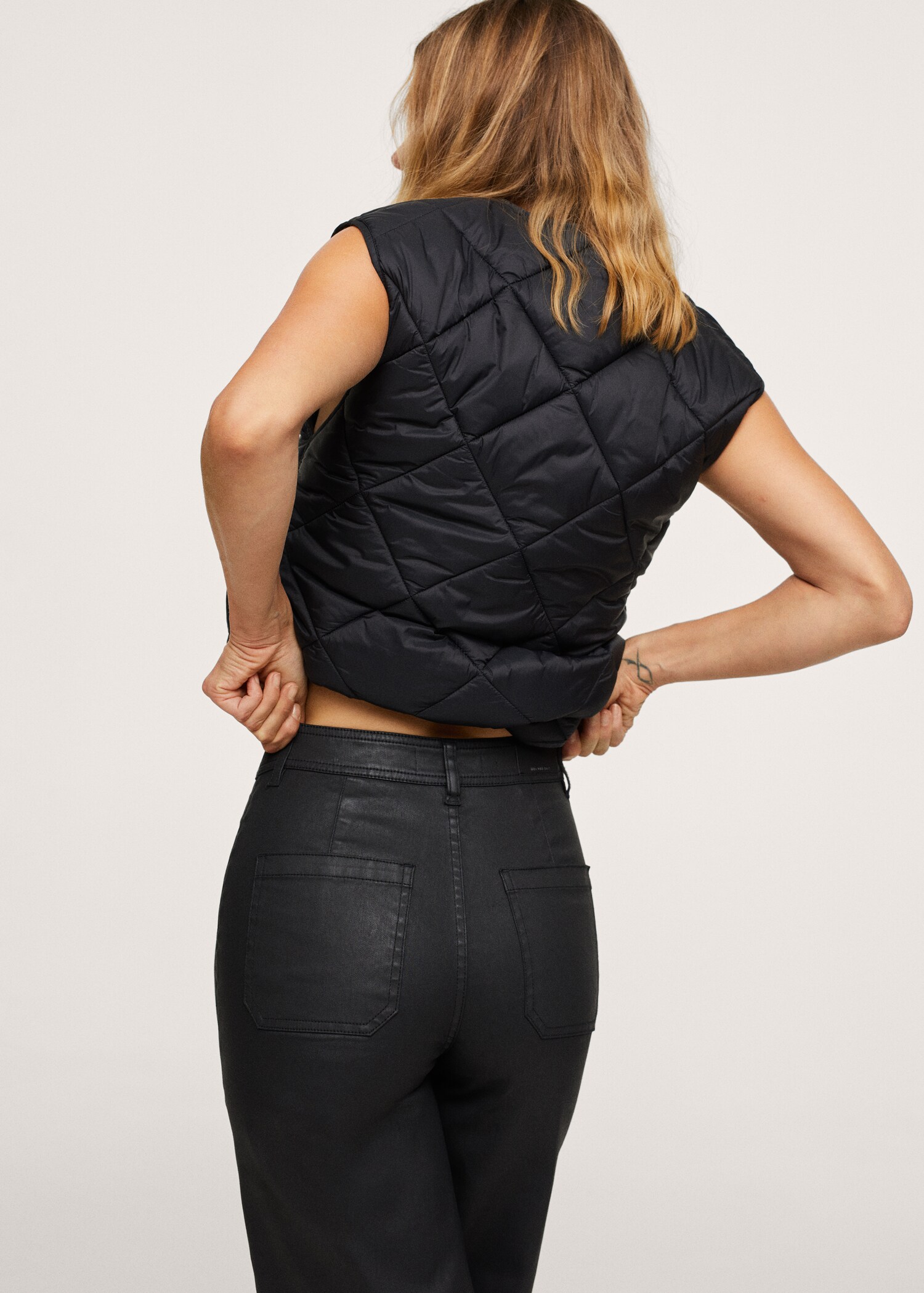 Džíny culottes s vysokým pasem a povoskováním - Detail zboží 1