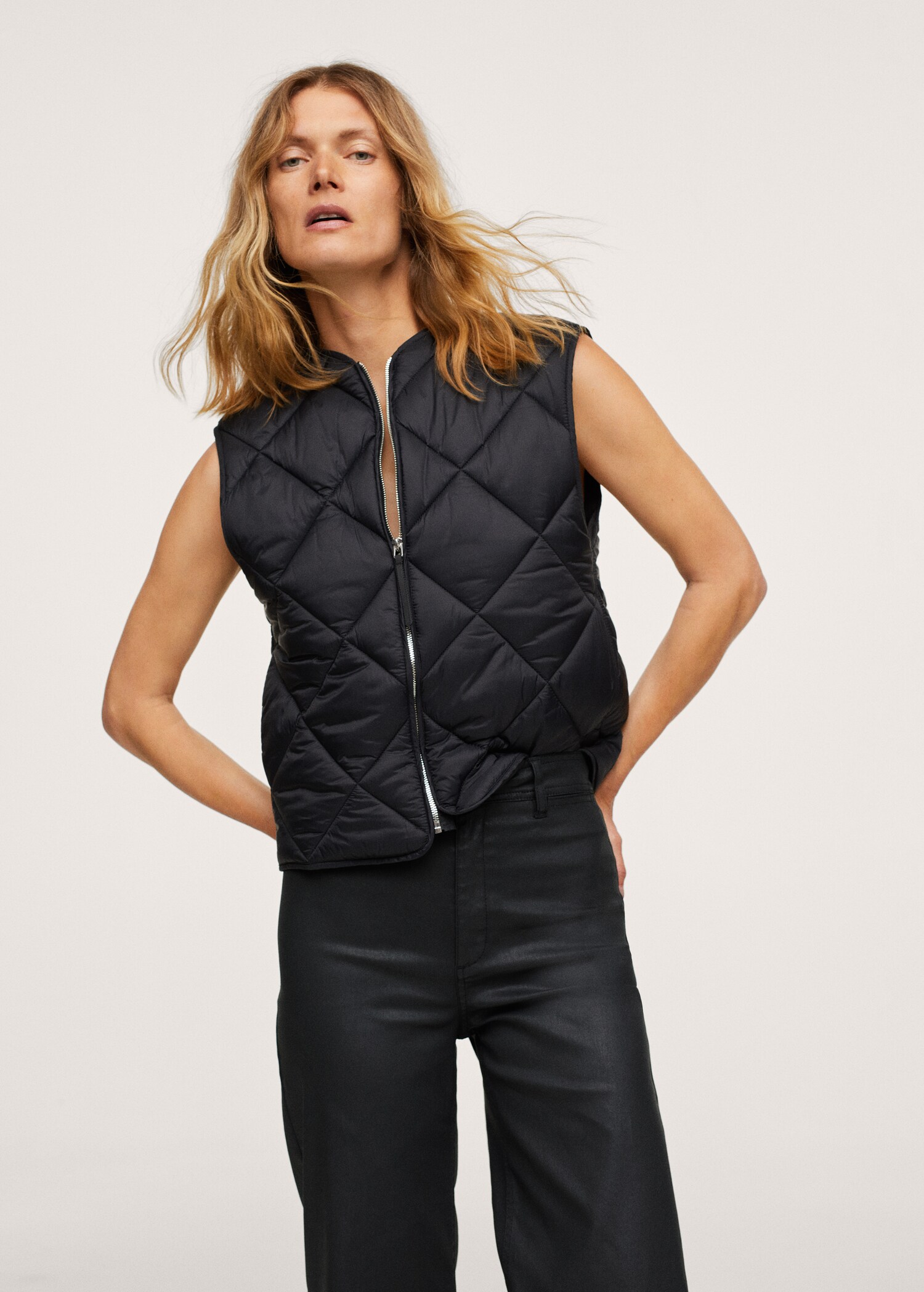 Džíny culottes s vysokým pasem a povoskováním - Detail zboží 2