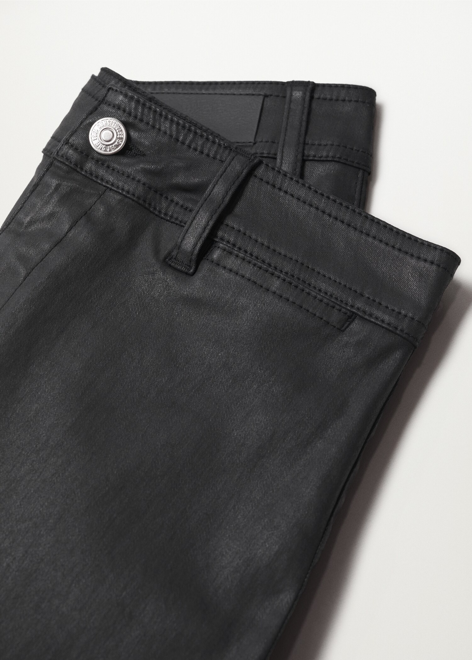 Džíny culottes s vysokým pasem a povoskováním - Detail zboží 8