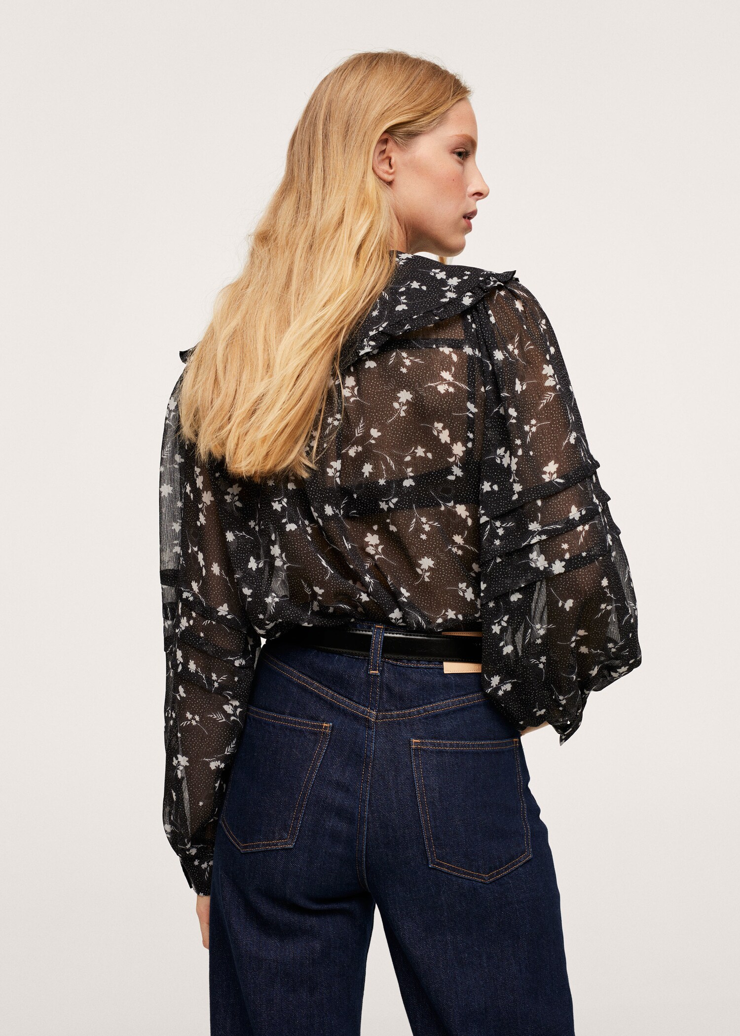 Blůza s límečkem stylu babydoll - Zadní strana zboží