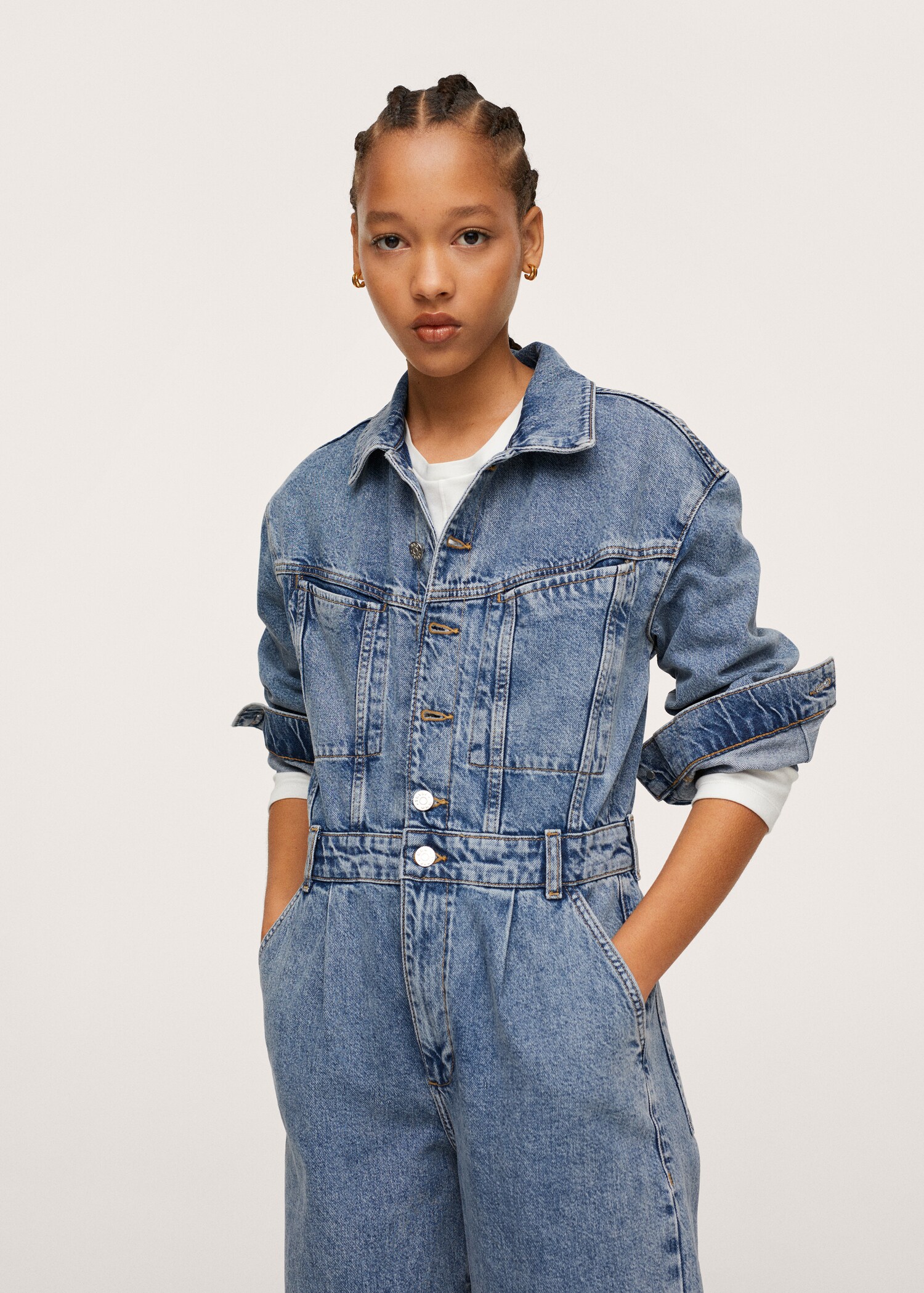 Mono largo denim - Plano medio