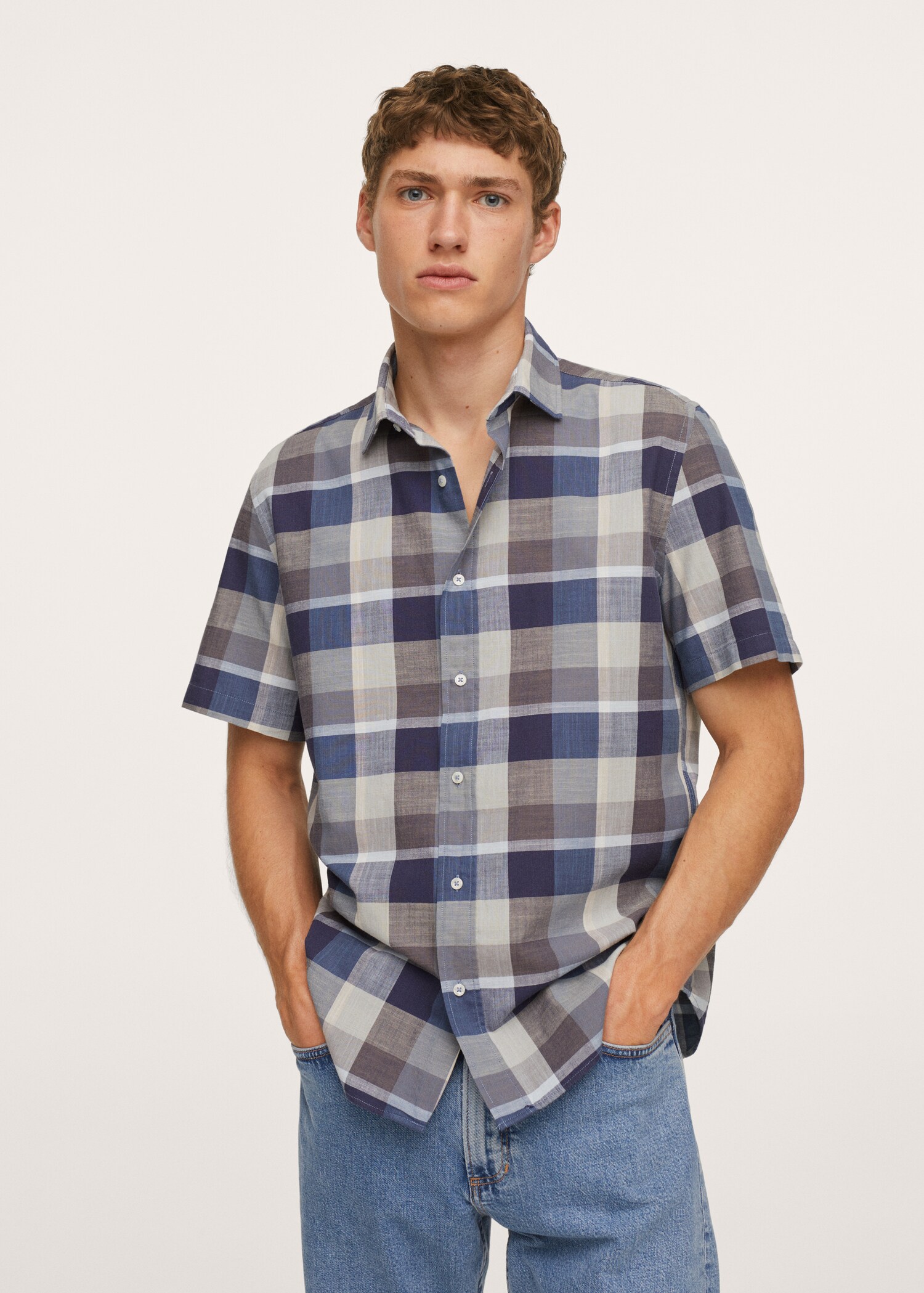 Check cotton shirt - Medium plane