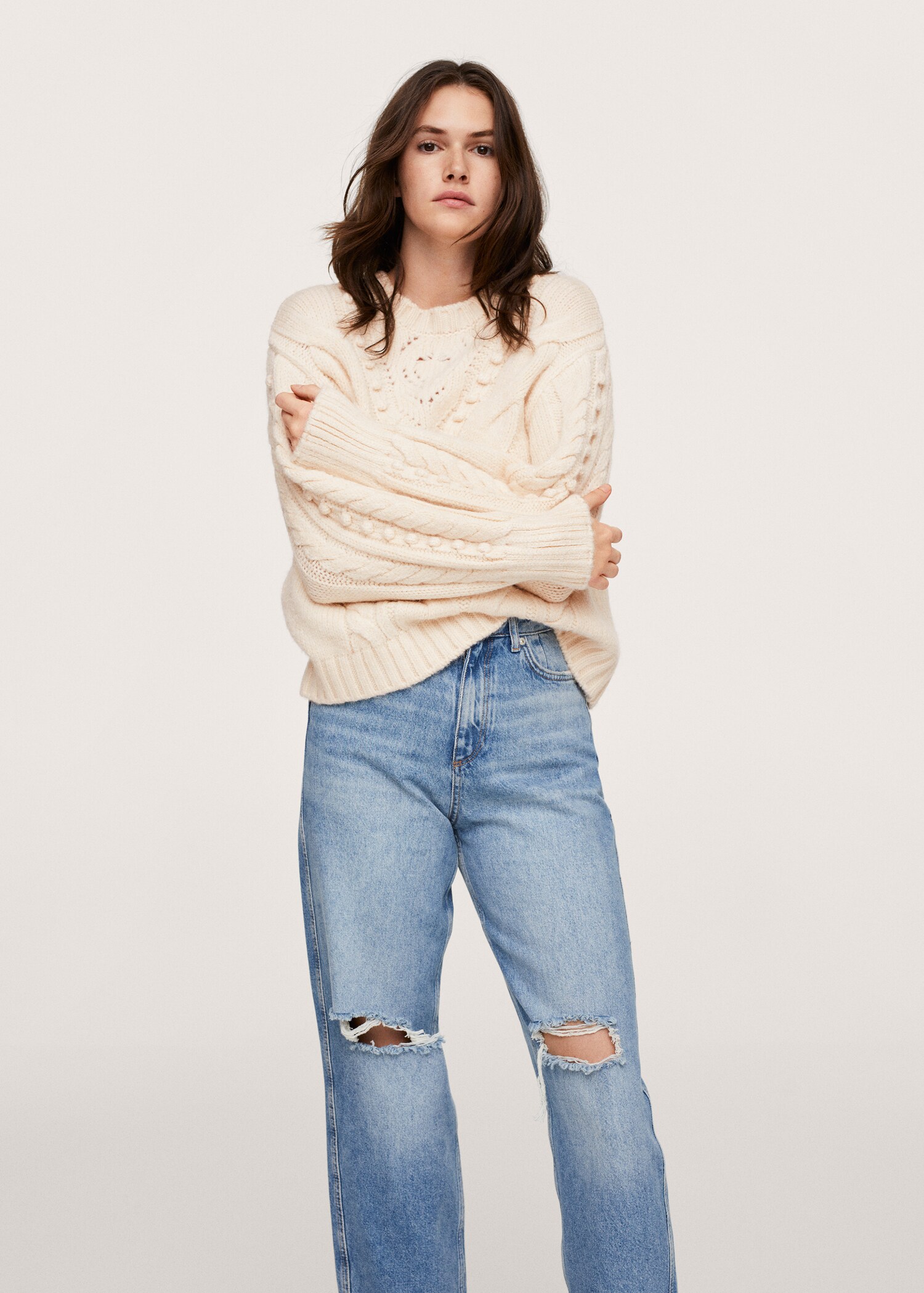 Contrasting knit sweater - Medium plane