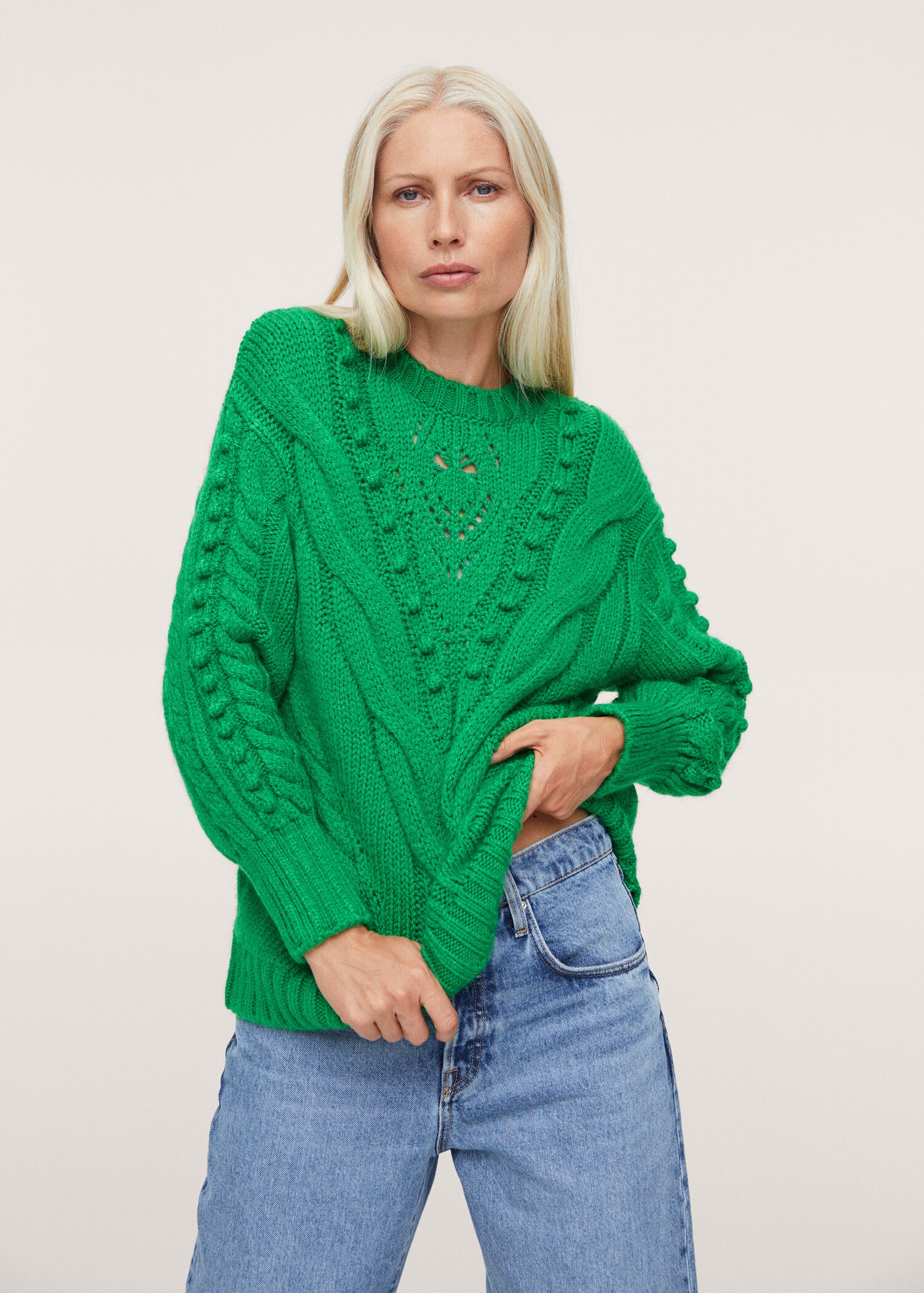 Contrasting knit sweater - Medium plane