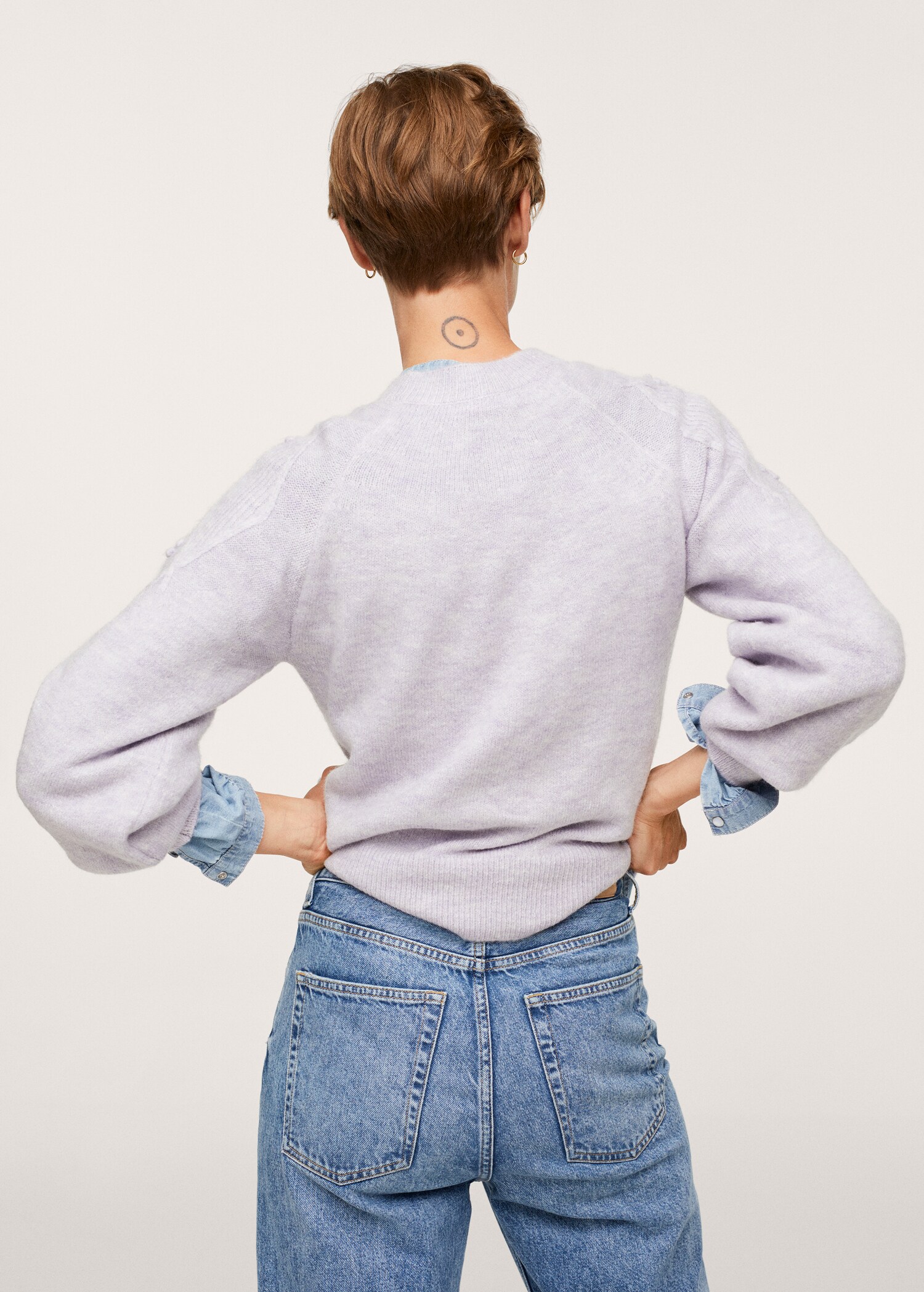 Flowers knit sweater - Reverse of the article