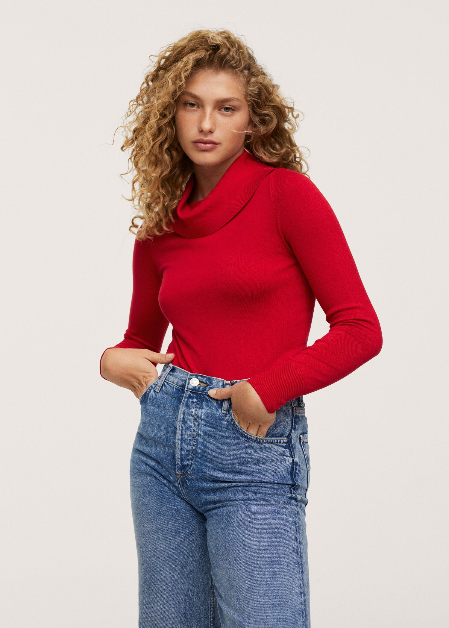 Boat-neck knitted sweater - Medium plane