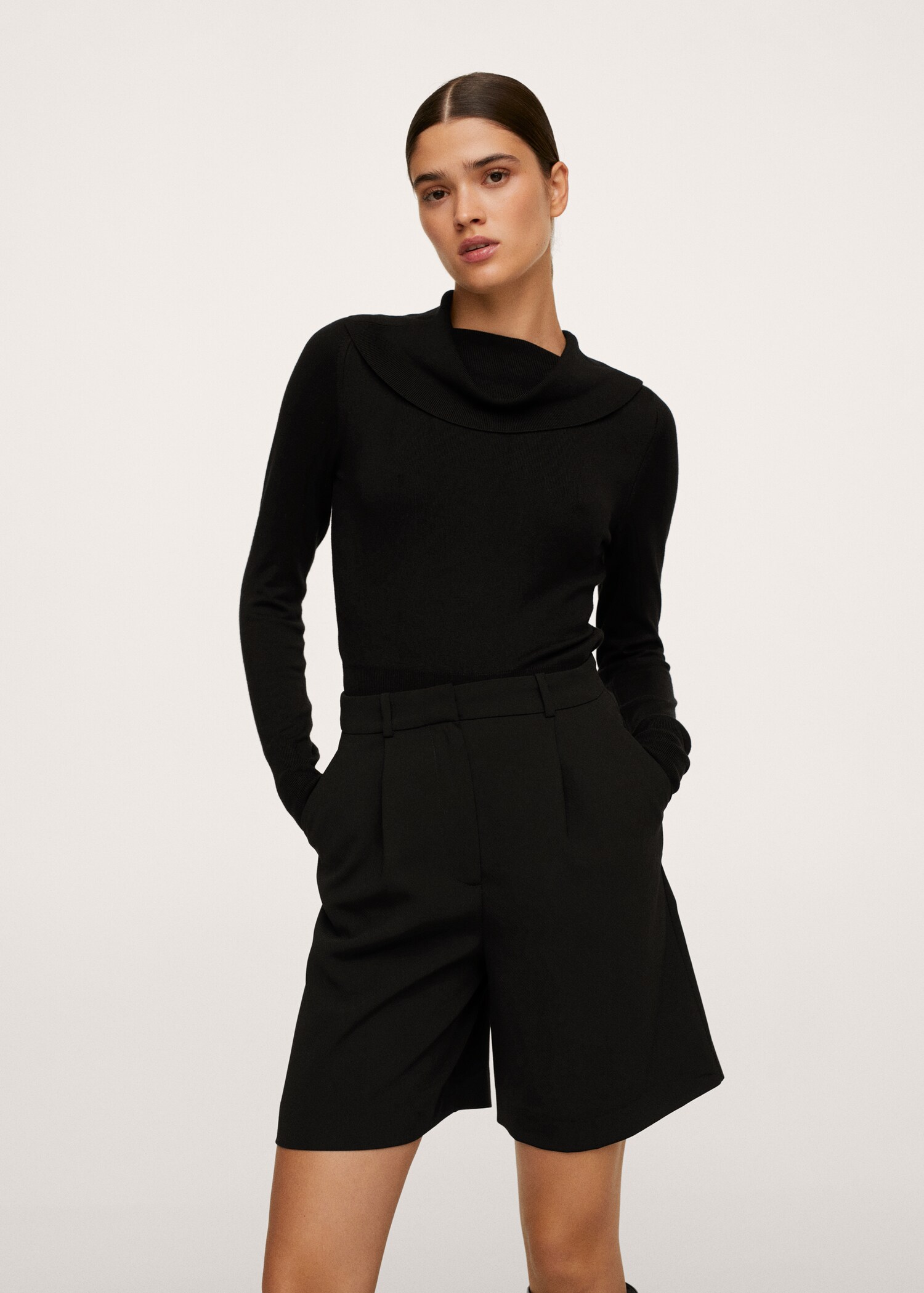 Boat-neck knitted sweater - Medium plane