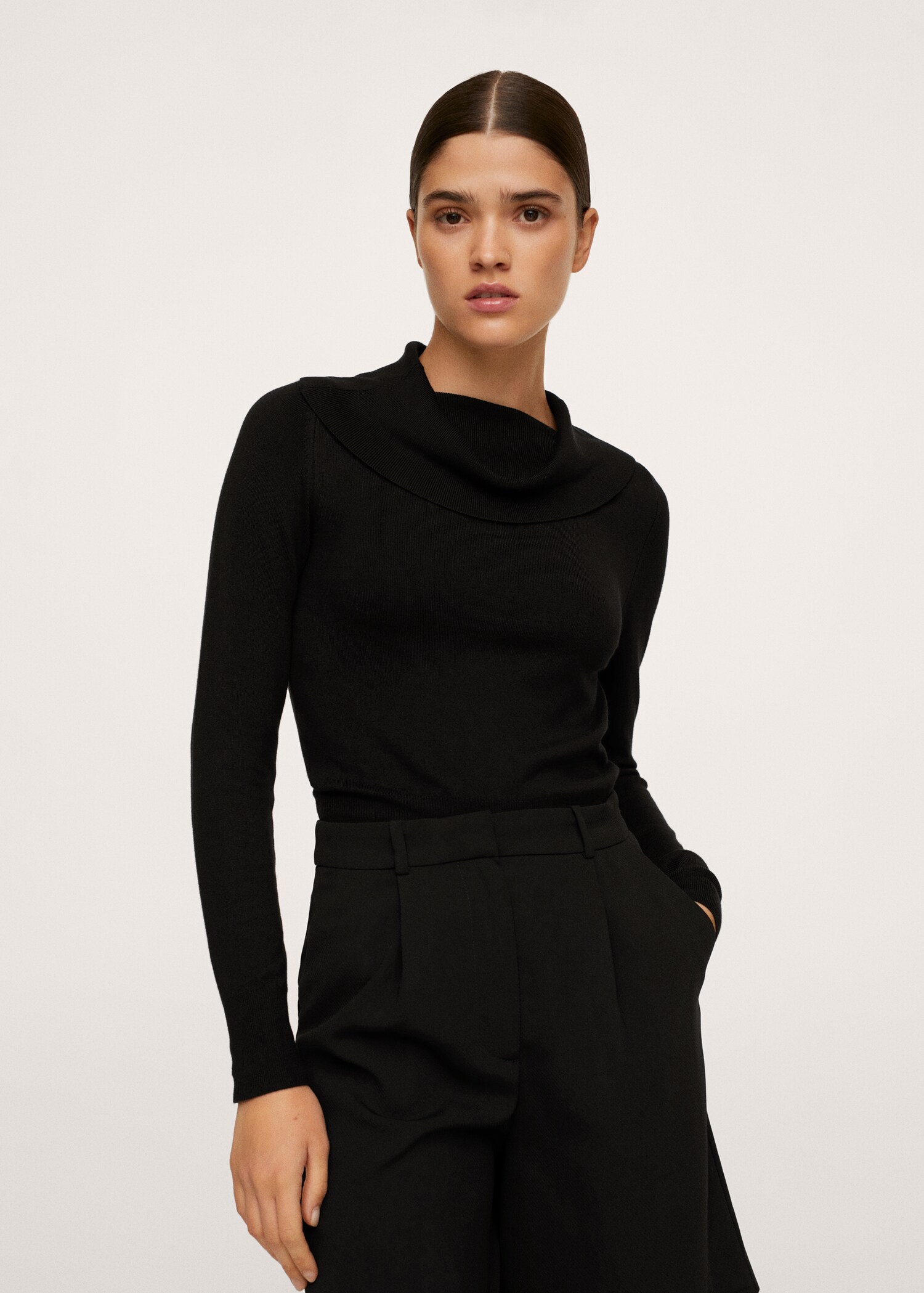 Boat-neck knitted sweater - Details of the article 3