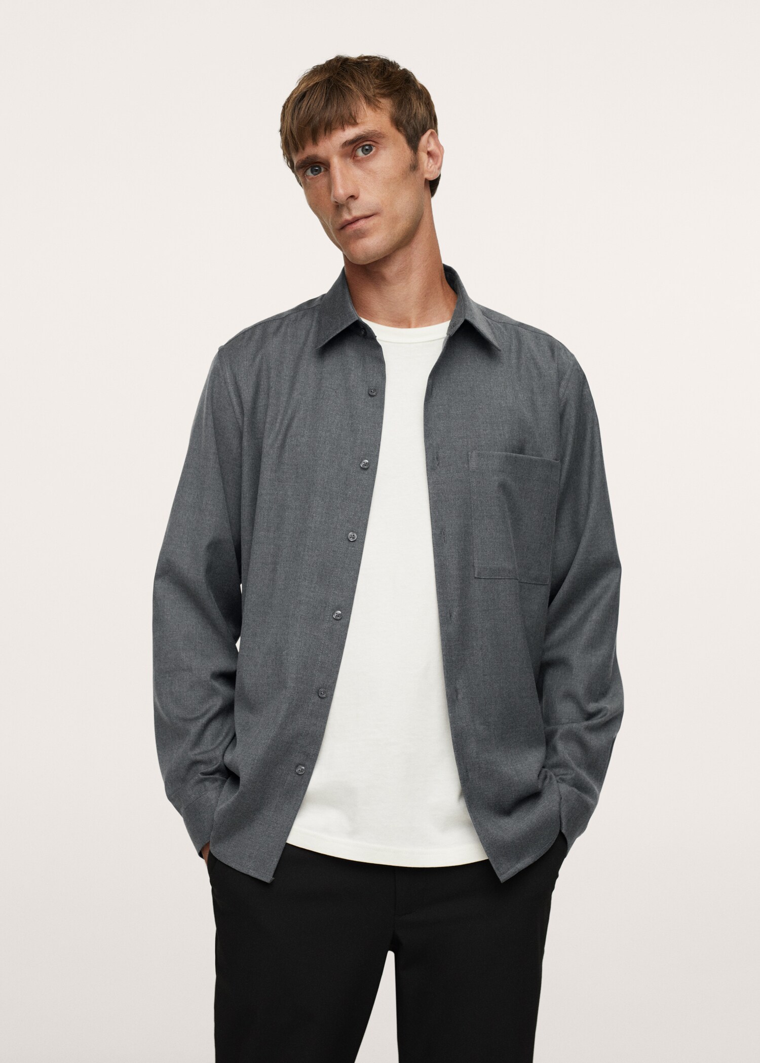Camisa regular fit fluida - Plano medio