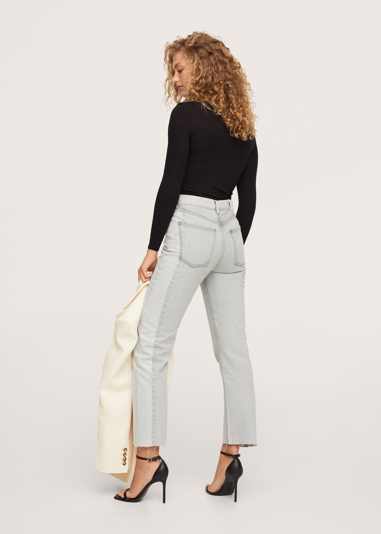 Jeans rectos tiro alto - Reverso del artículo