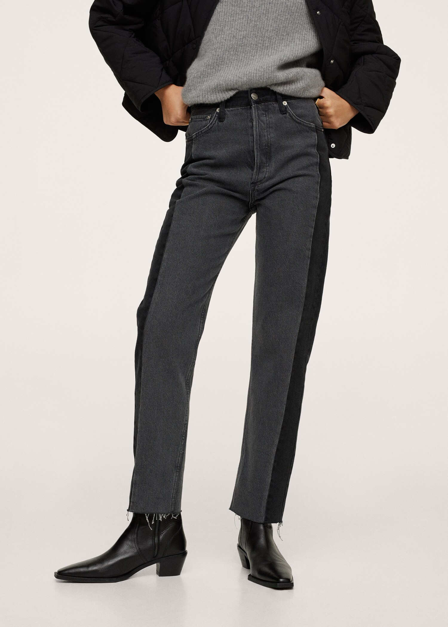 Jeans rectos tiro alto - Plano medio