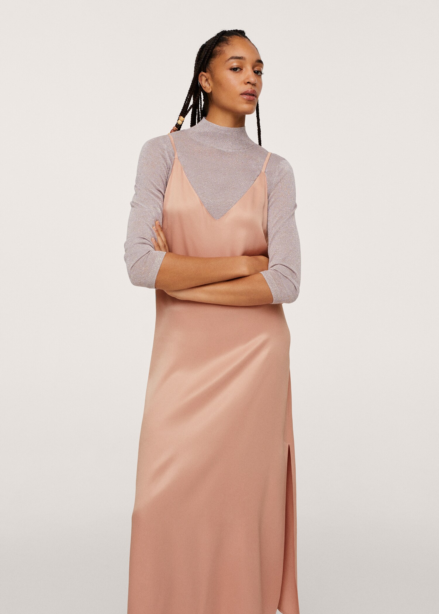 Vestido lencero satinado - Plano medio