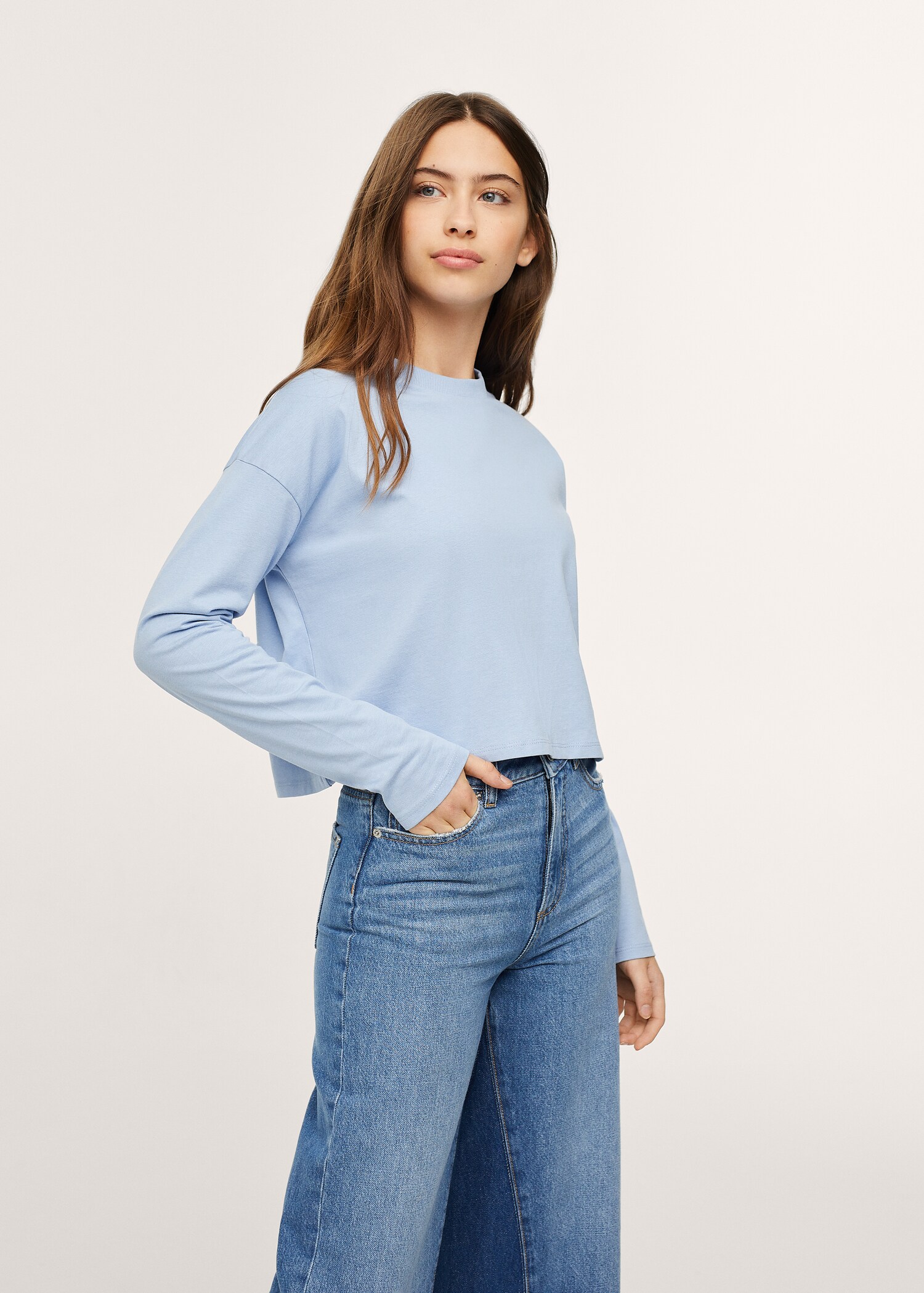 Camiseta algodón manga larga - Plano medio