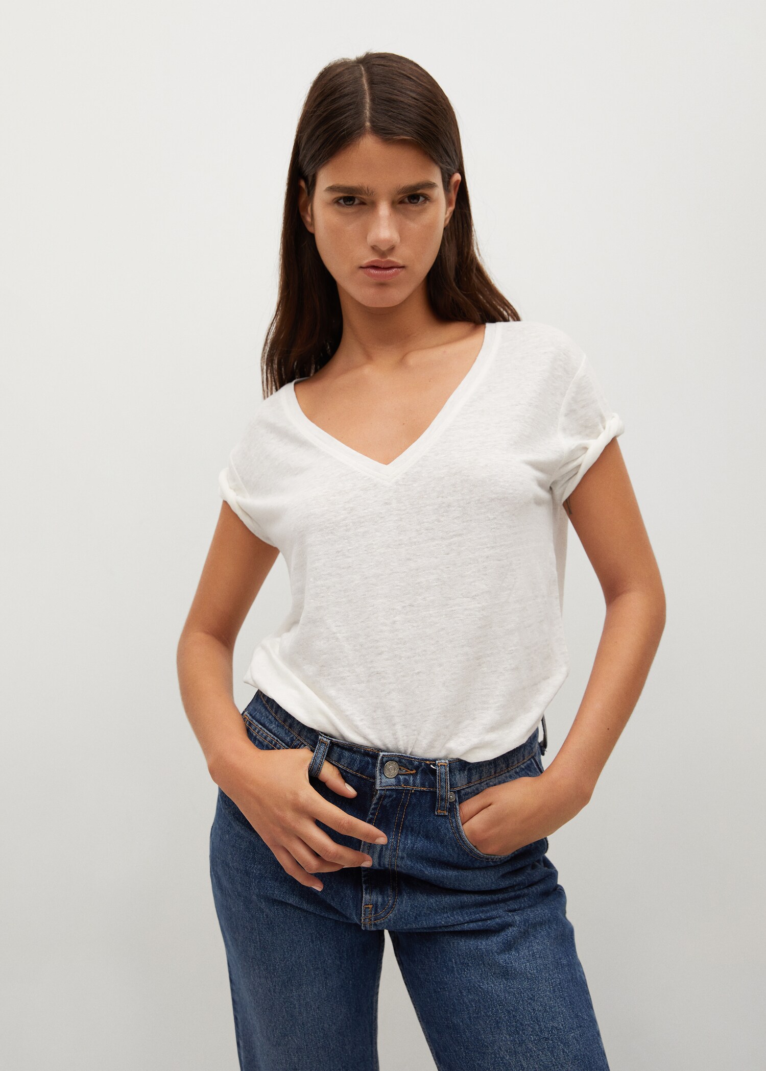 100% linen t-shirt - Medium plane