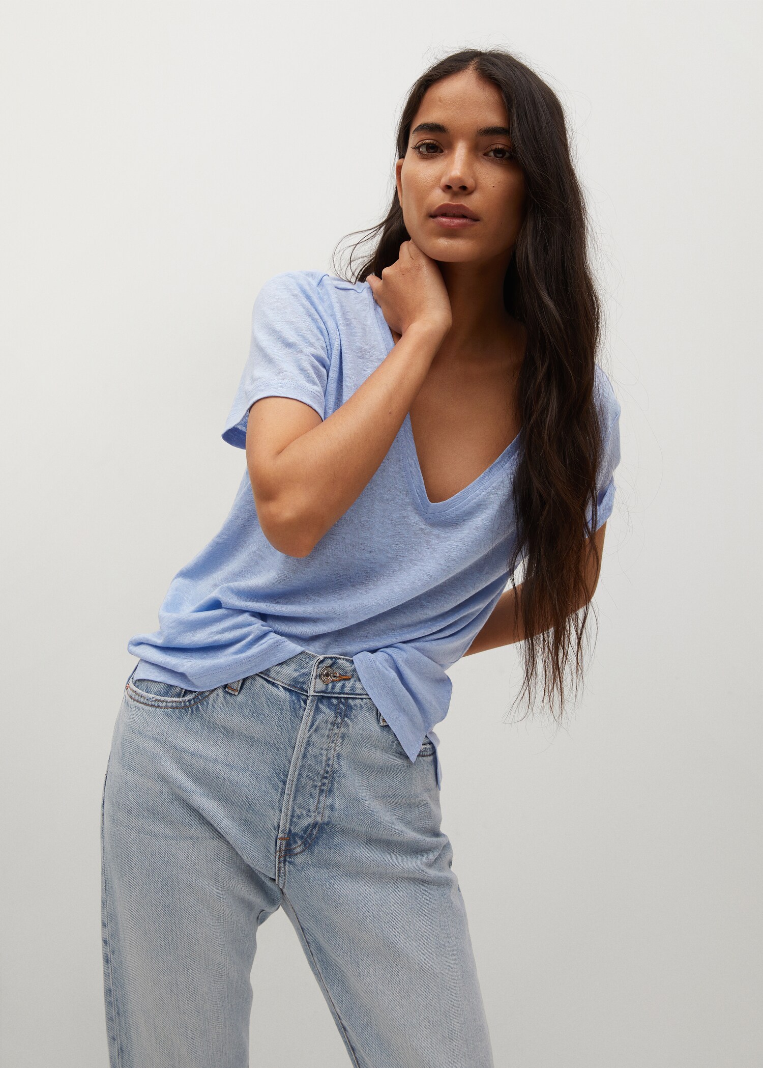 100% linen t-shirt - Medium plane