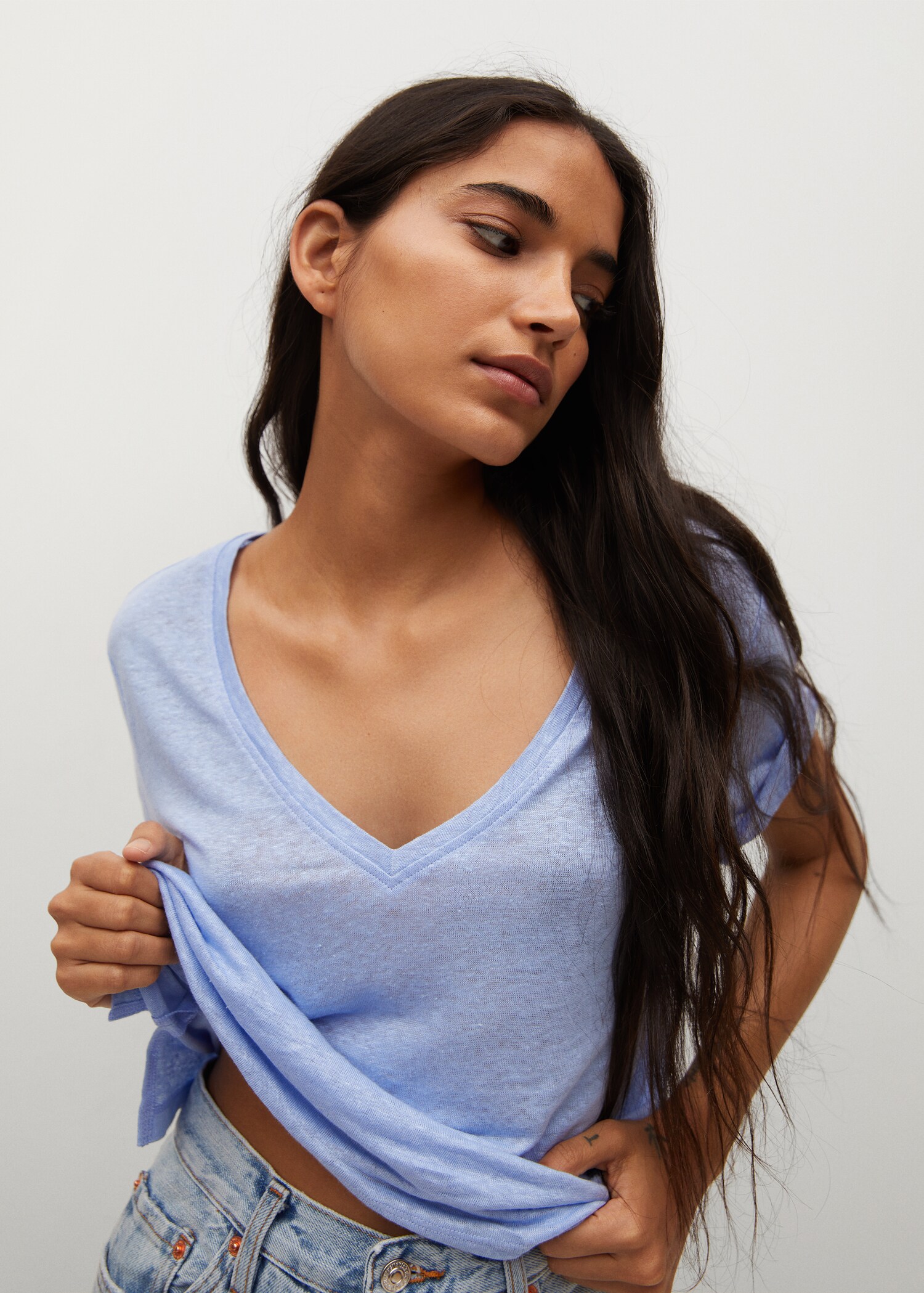100% linen t-shirt - Details of the article 2