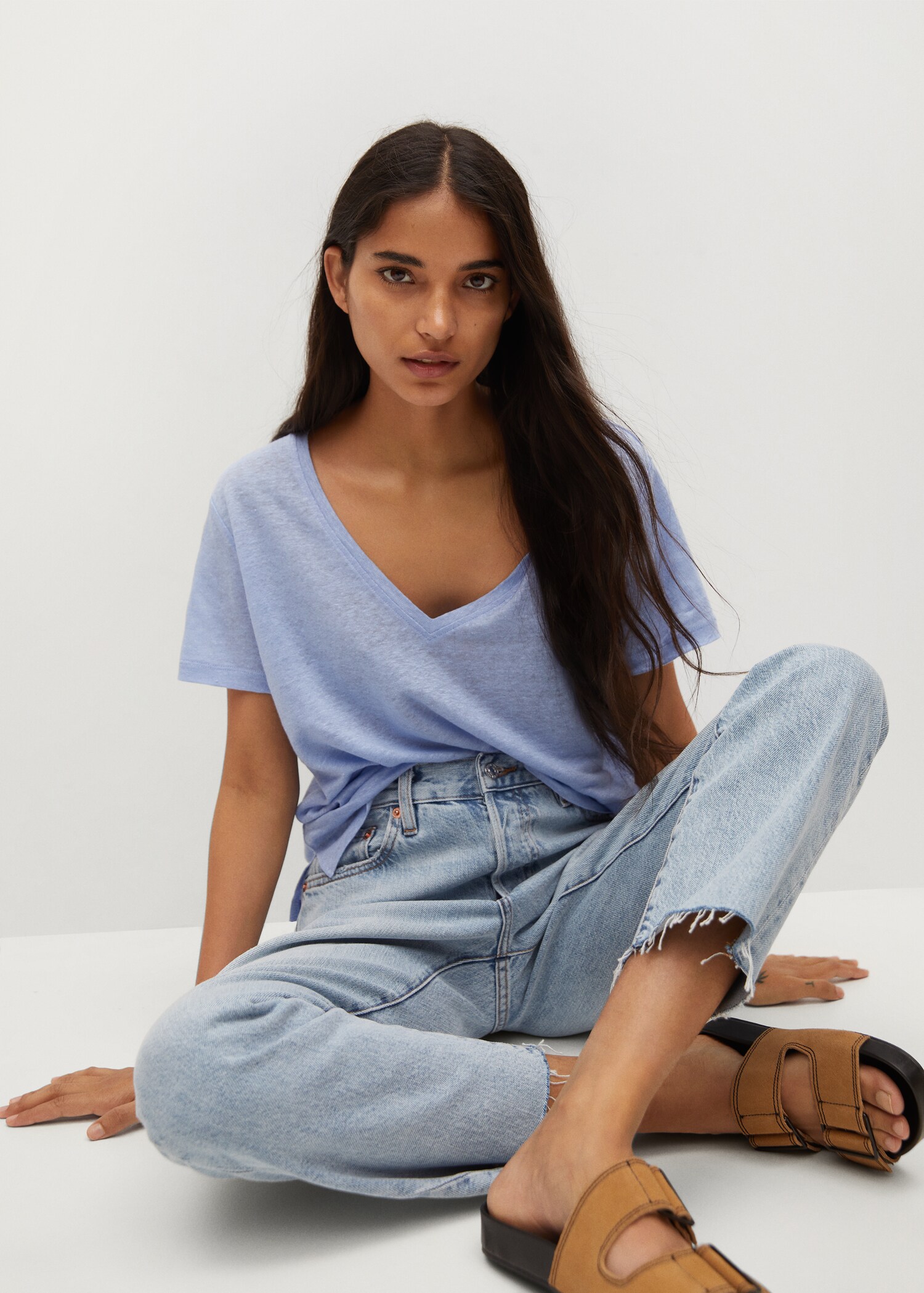 100% linen t-shirt - Details of the article 3
